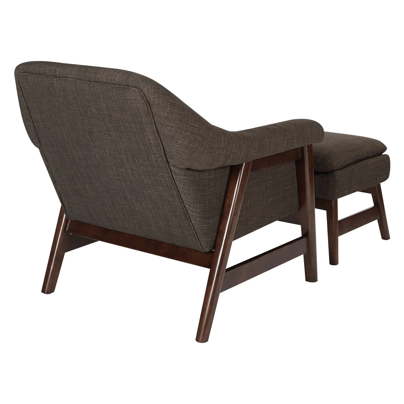 OSP Home Furnishings Flynton Chair & Ottoman in Green Fabric with Medium Espresso Frame ASM