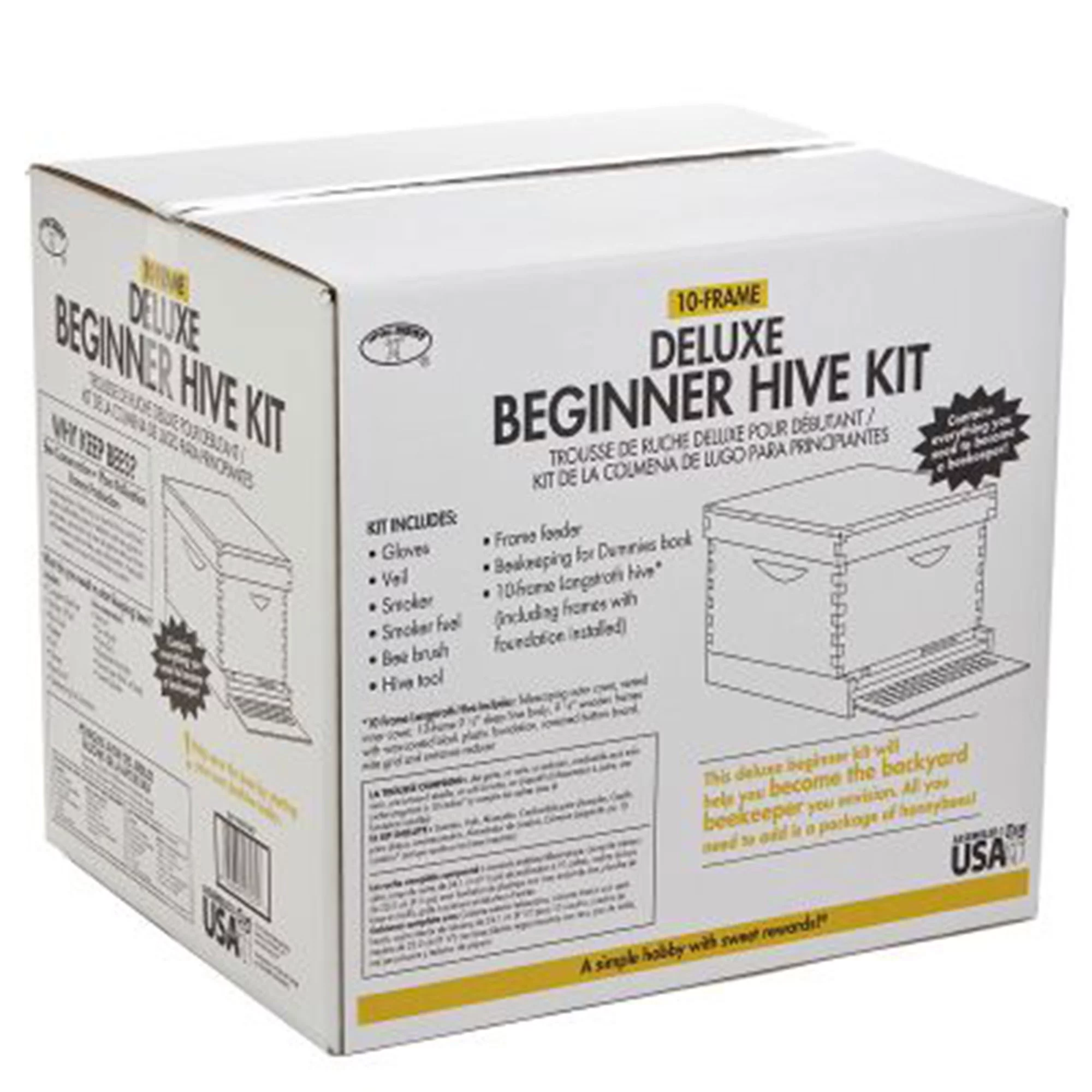 Little Giant 10-Frame Medium Super Beehive Body with Frames for Beekeeping