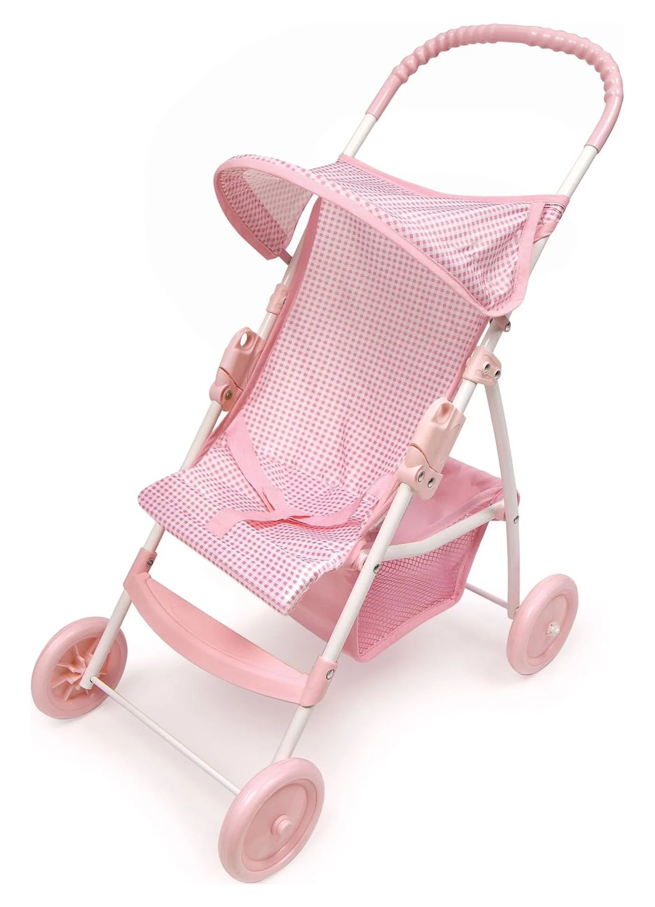 Badger Basket Folding Doll Umbrella Stroller - Pink/Gingham