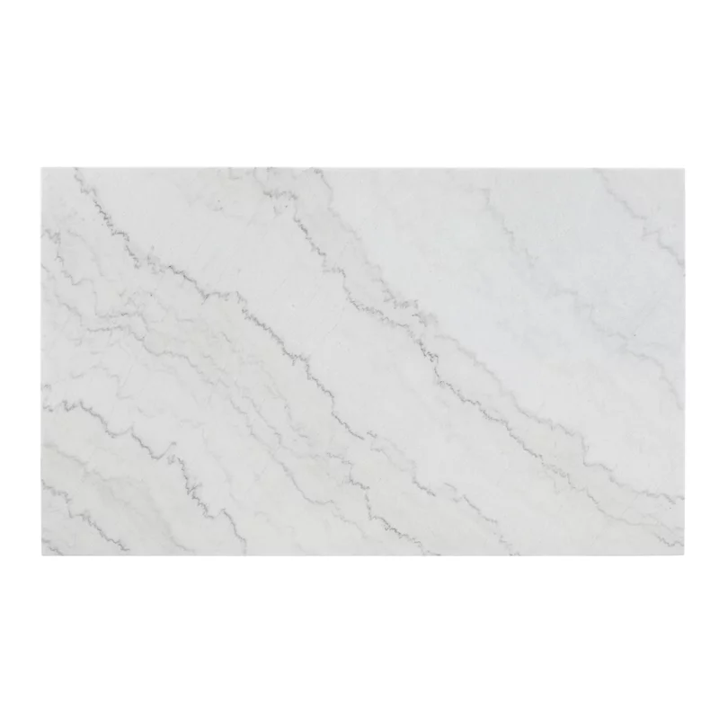 Pemberly Row Traditional Landon Marble Top Dining Table in White