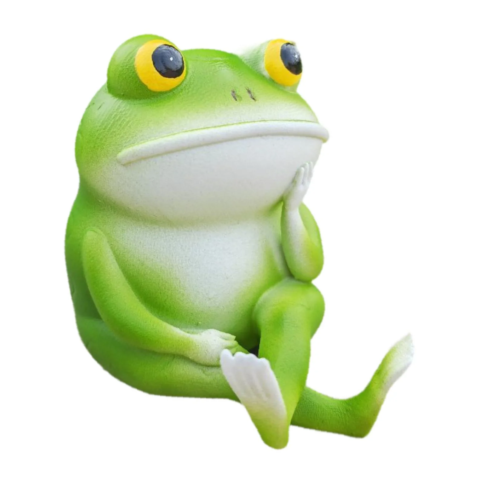 SunniMix Miniature Garden Figurine Resin Sculpture Home Fireplace Thinker Frog Statue