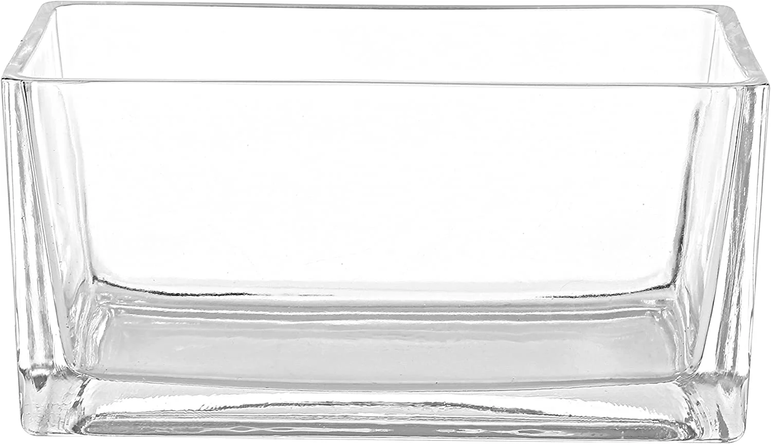 MyGift 7.5 Inch Rectangular Clear Glass Vase
