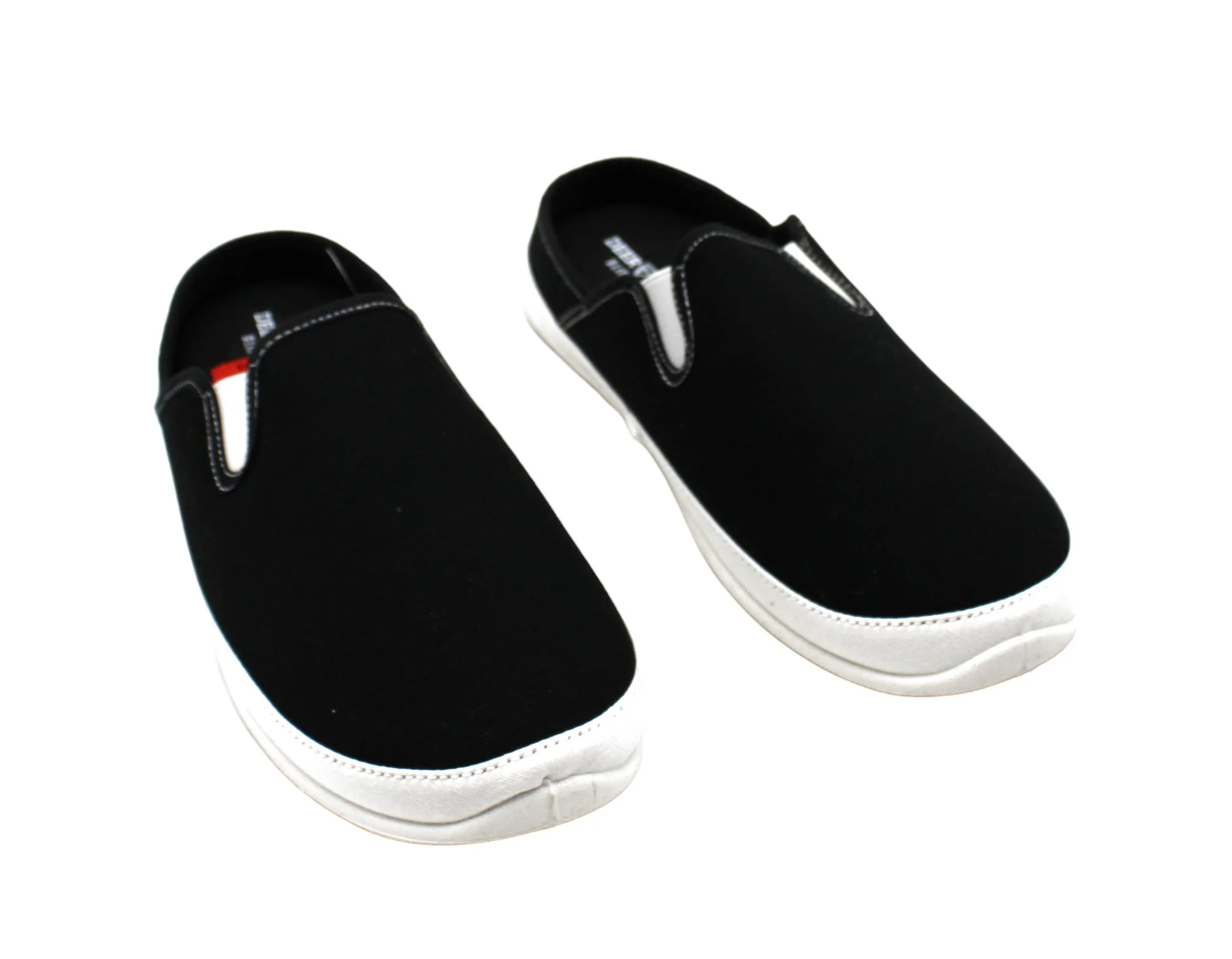 Deer Stags Mens Black Color Block Removable Insoles Goring Padded Spike Round Toe Slip on Slippers (Size 9 US)