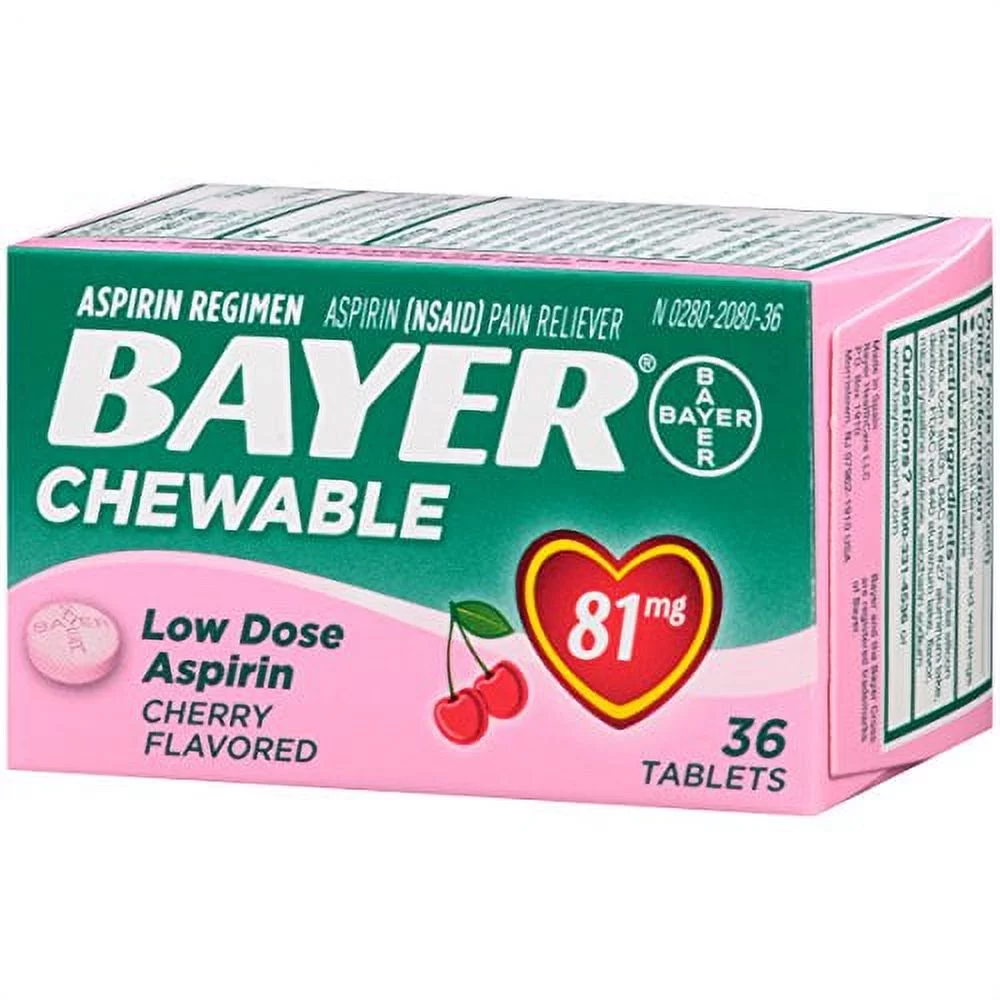 Bayer Chewable Low Dose Aspirin Cherry 81 Mg 36-Count