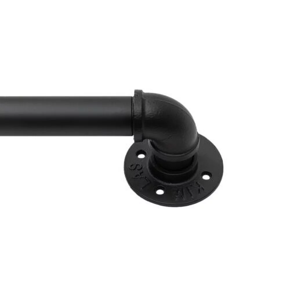 4Pcs 14FT Industrial Black Pipe Stair Handrail Staircase Handrail Wall Mount