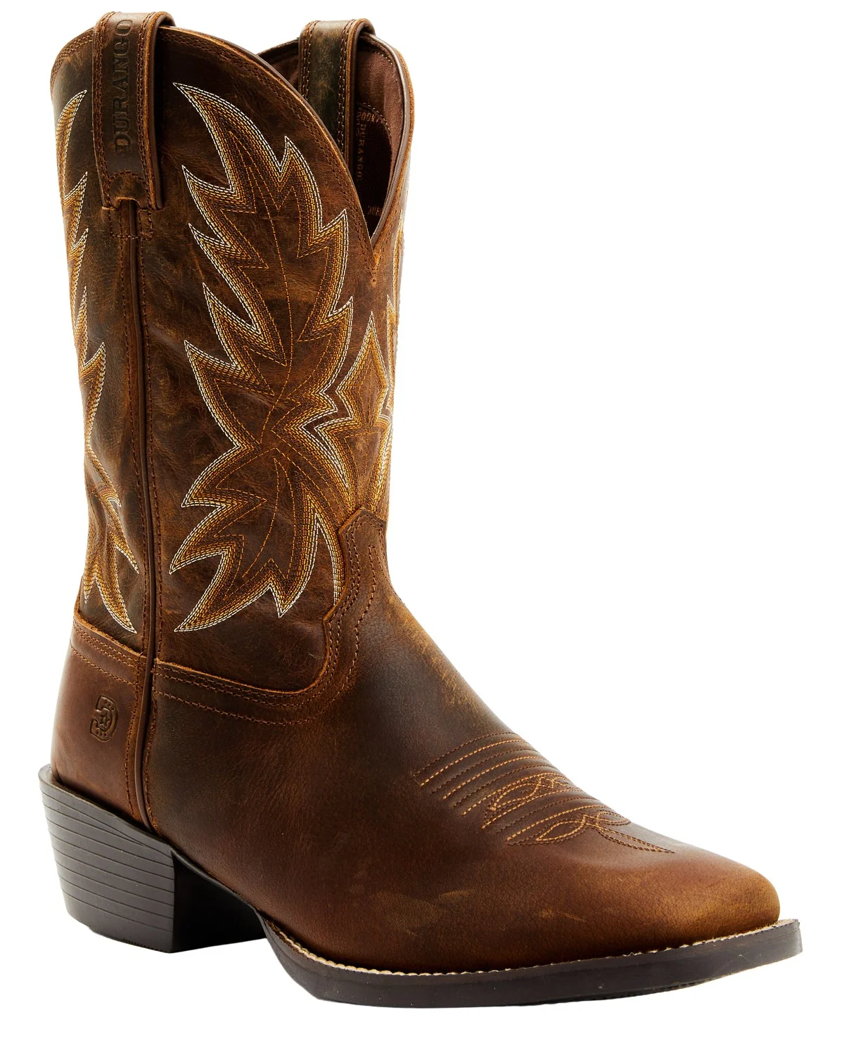 Durango Men's Westward Roughstock Western Boot Broad Square Toe Brown 9 D(M) US