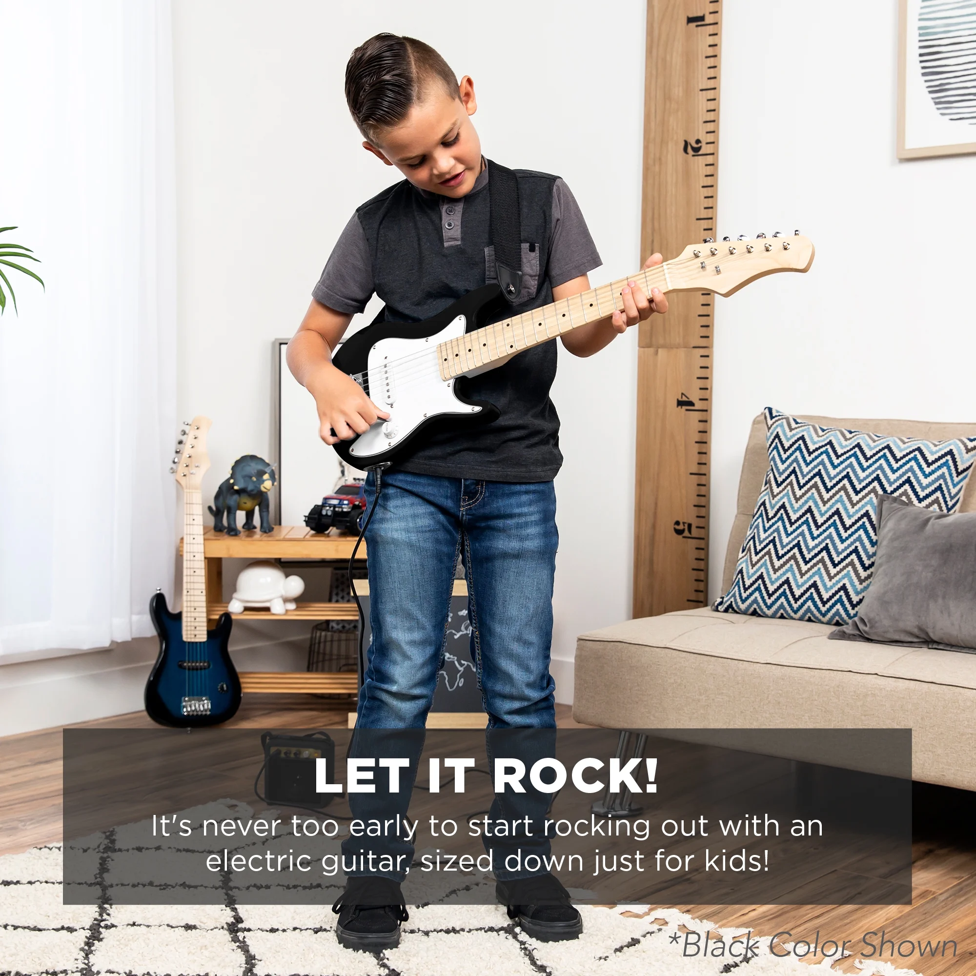 Best Choice Products 30in Kids Electric Guitar Beginner Starter Kit w/ 5W Amplifier, Strap, Case - Metallic Blue