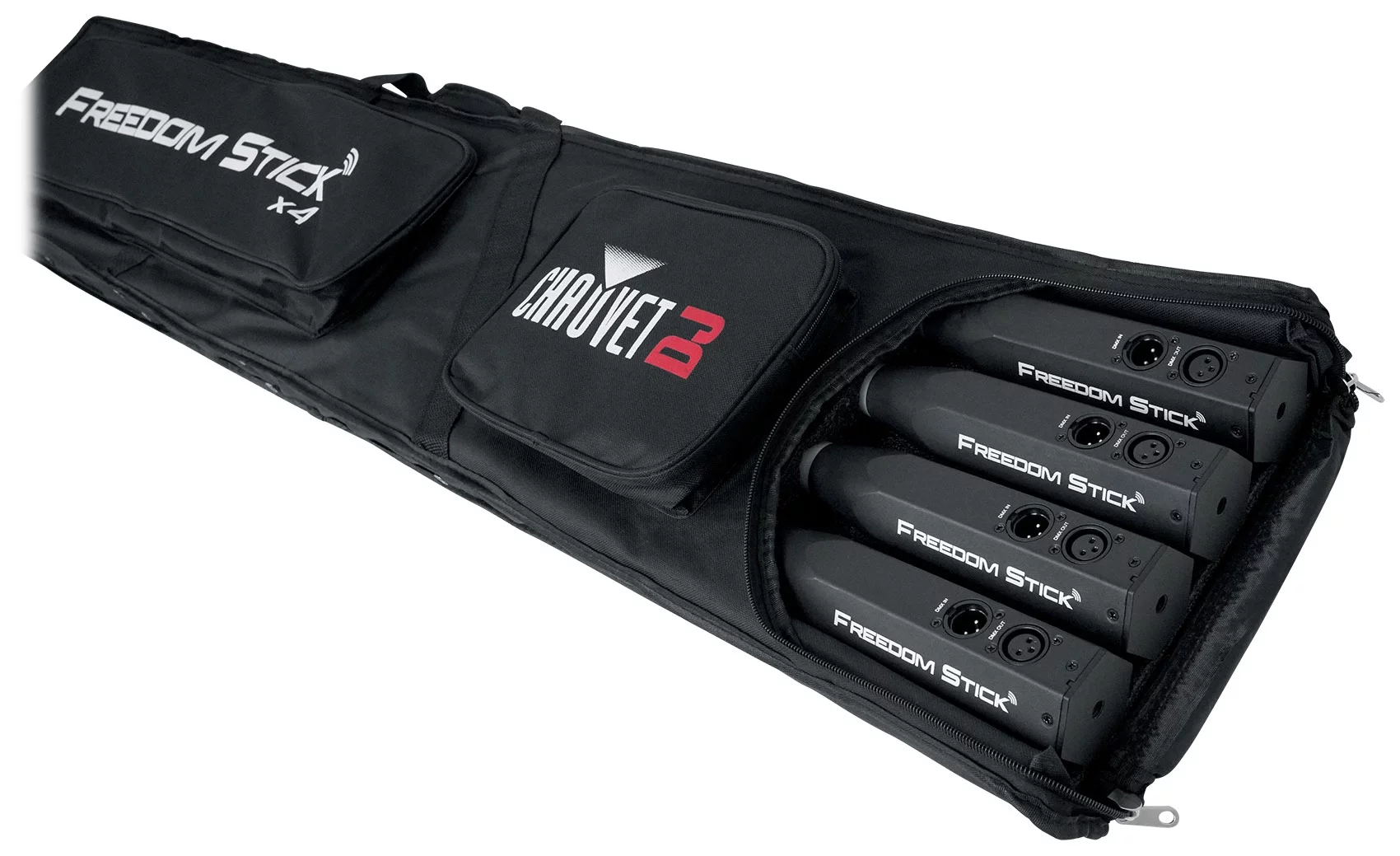 (2) Chauvet DJ Freedom Stick X4 (8) Wireless Battery RF DMX Light Sticks+Remote