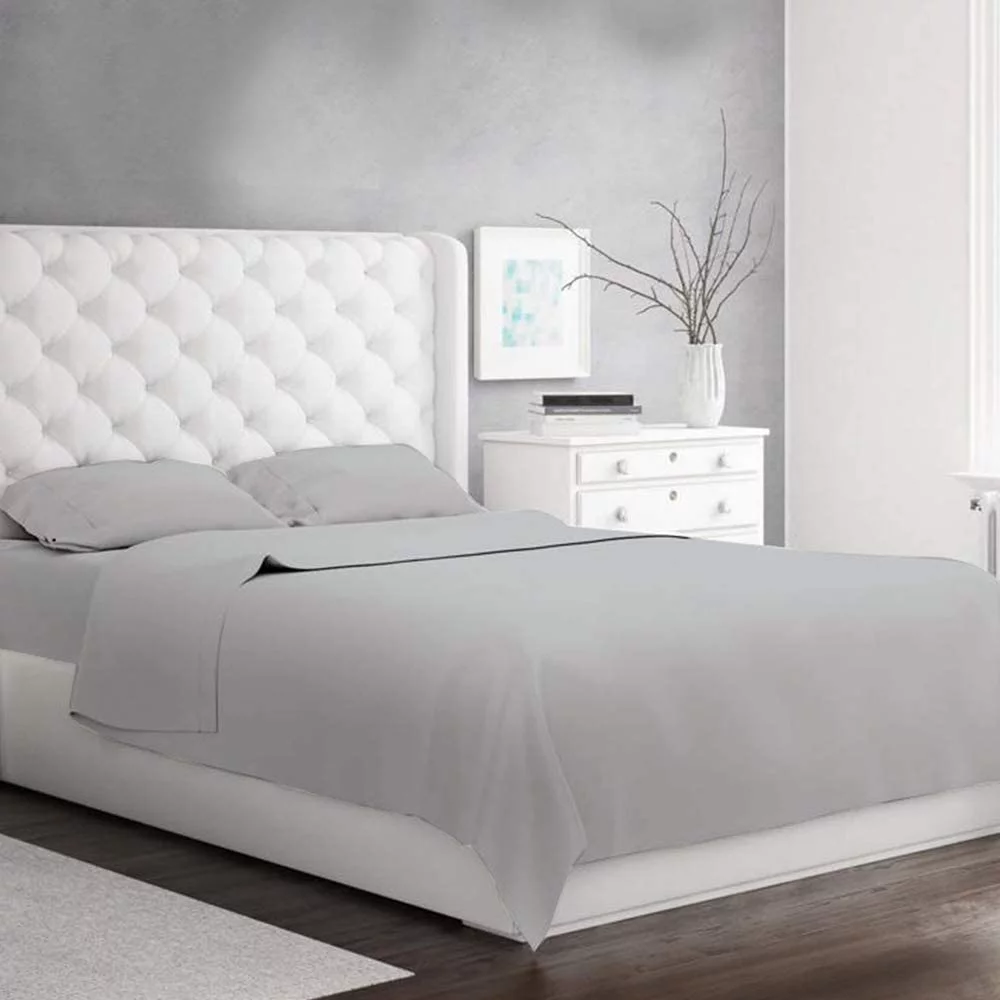 Hotel Brand 1000 Thread Count 6-Piece Extra Deep Pocket Super Soft Sheet Set Fit Upto 34 Inches Deep Pocket, Solid Pattern, 100% Egyptian Cotton @ 'hotellinen' (Twin XL, Silver Grey)