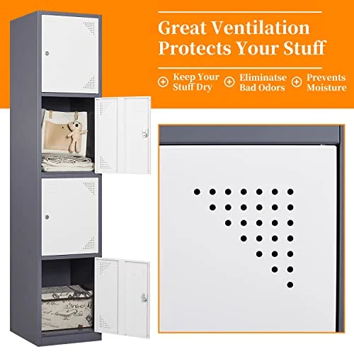 Anxxsu Metal Locker with 4 Doors, 71