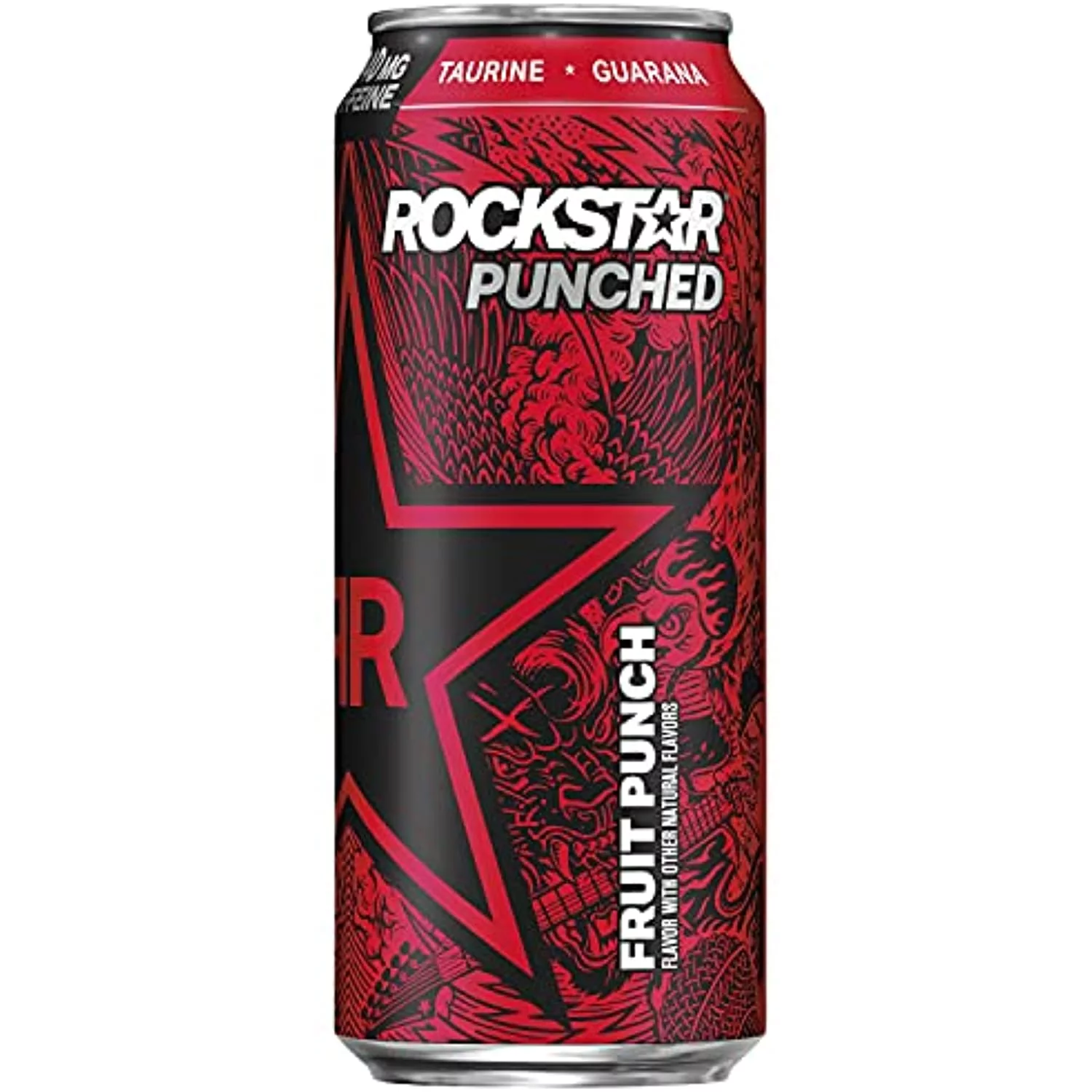 Rockstar Punched Energy Drink, Fruit Punch, 16 Ounce (8 Cans)