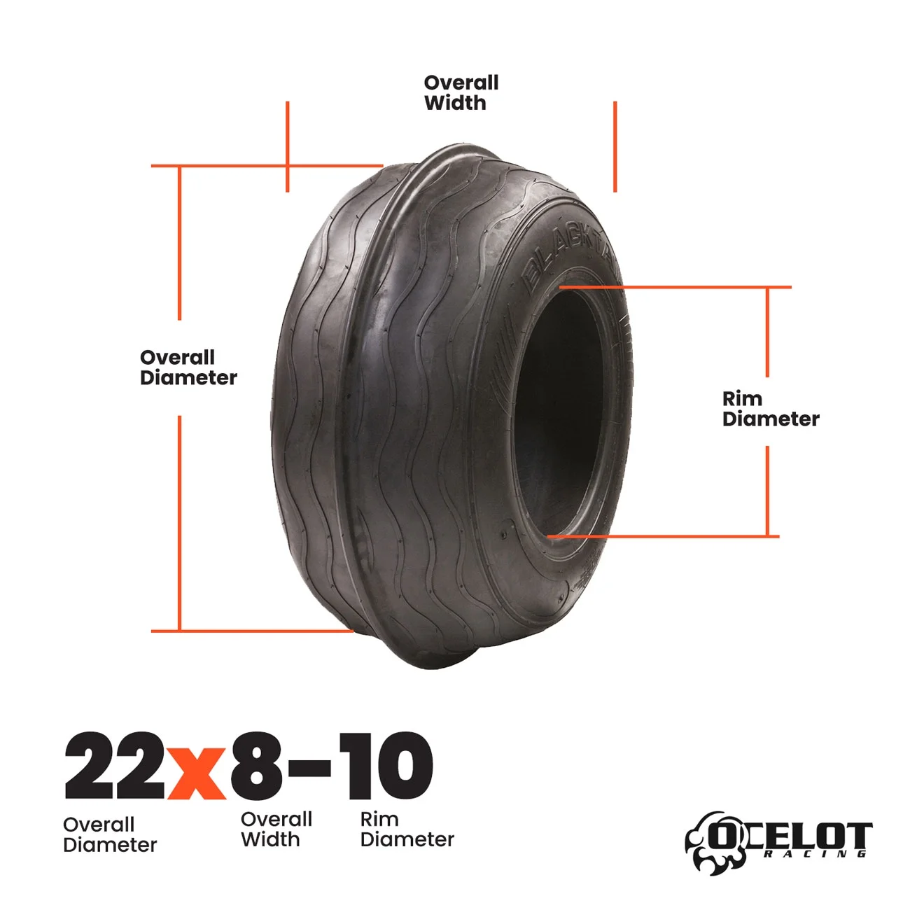 22 x 8 - 10 Ocelot Blacktail Front Tire