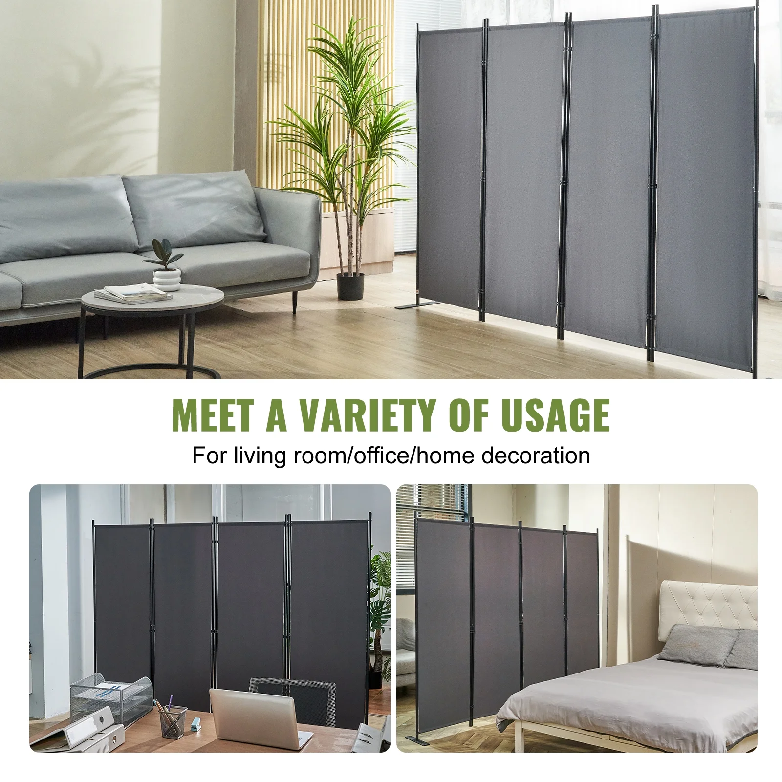 SKYSHALO Room Divider 4 Panel Folding Privacy Screen 88.2