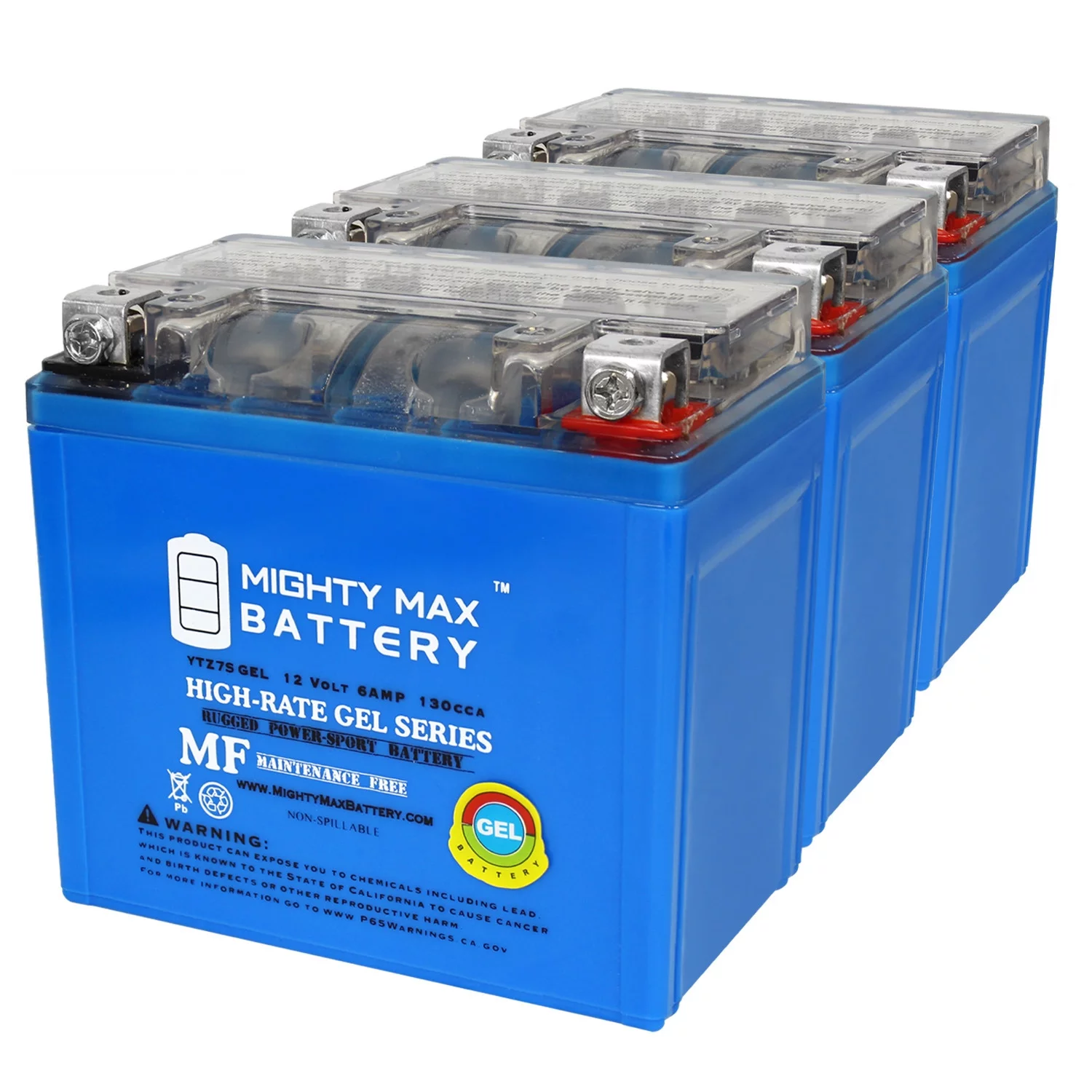 YTZ7SGEL 12V 6AH GEL Replacement Battery compatible with Yamaha YFM125R, Raptor 11-13 - 3 Pack