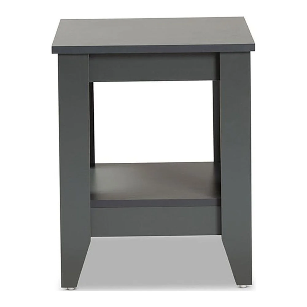 Baxton Studio Audra Modern and Contemporary Grey Finished Wood Living Room End Table