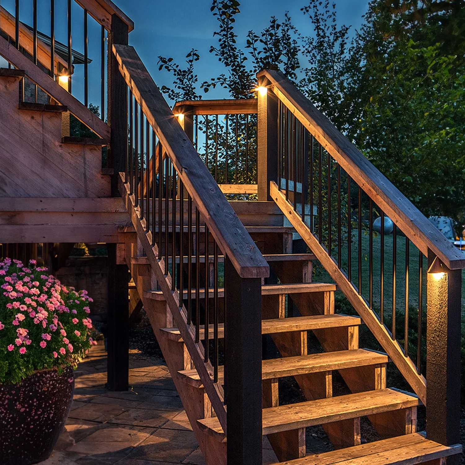 8 Pack Low Voltage Deck Lights, 12-24V LED Stair Railing Light, Aluminum Housing Wet Location, 2700K Soft White, Oil Rubbed Bronze