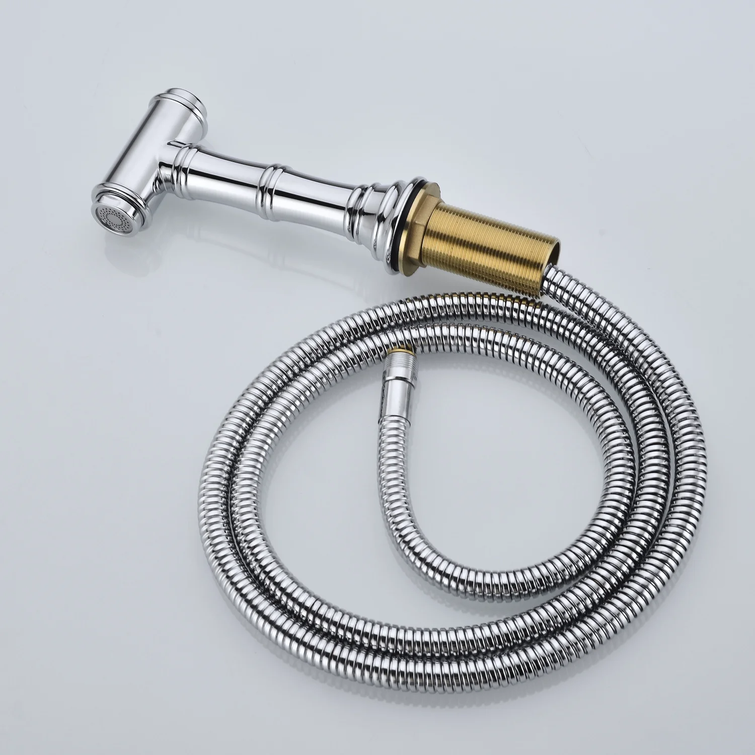 DremFaryoyo Bridge Dual Handles Kitchen Faucet With Pull-Out Side Spray in