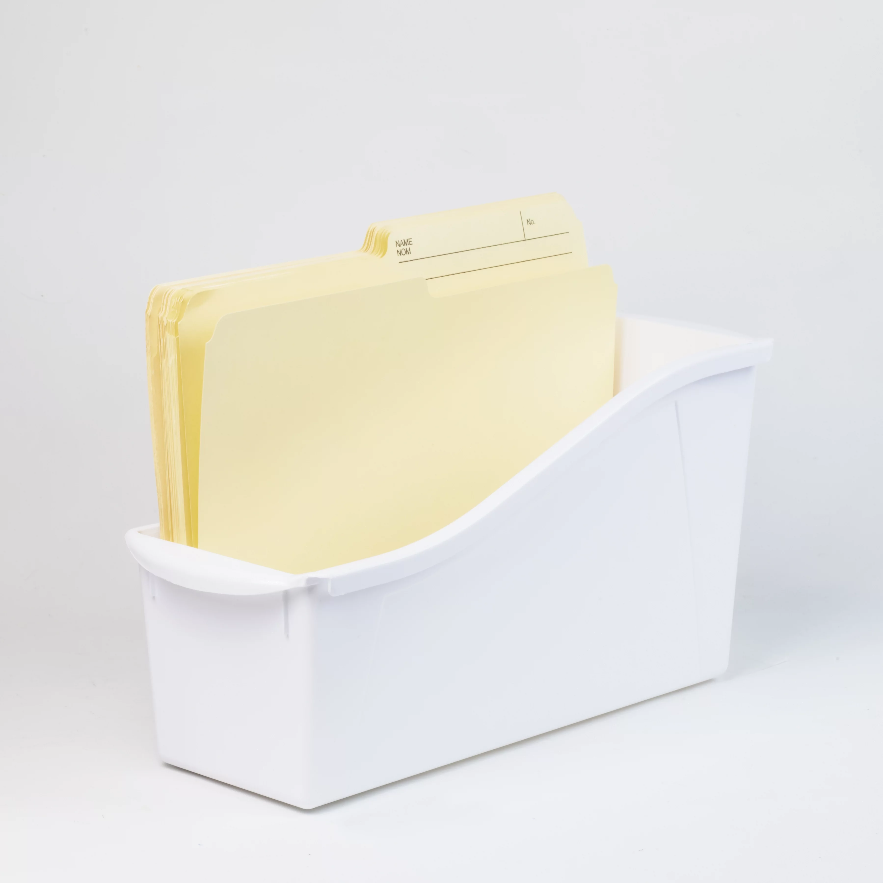 Pen+Gear Plastic Desktop Book Organizer Bin, Arctic White, 6-Pack