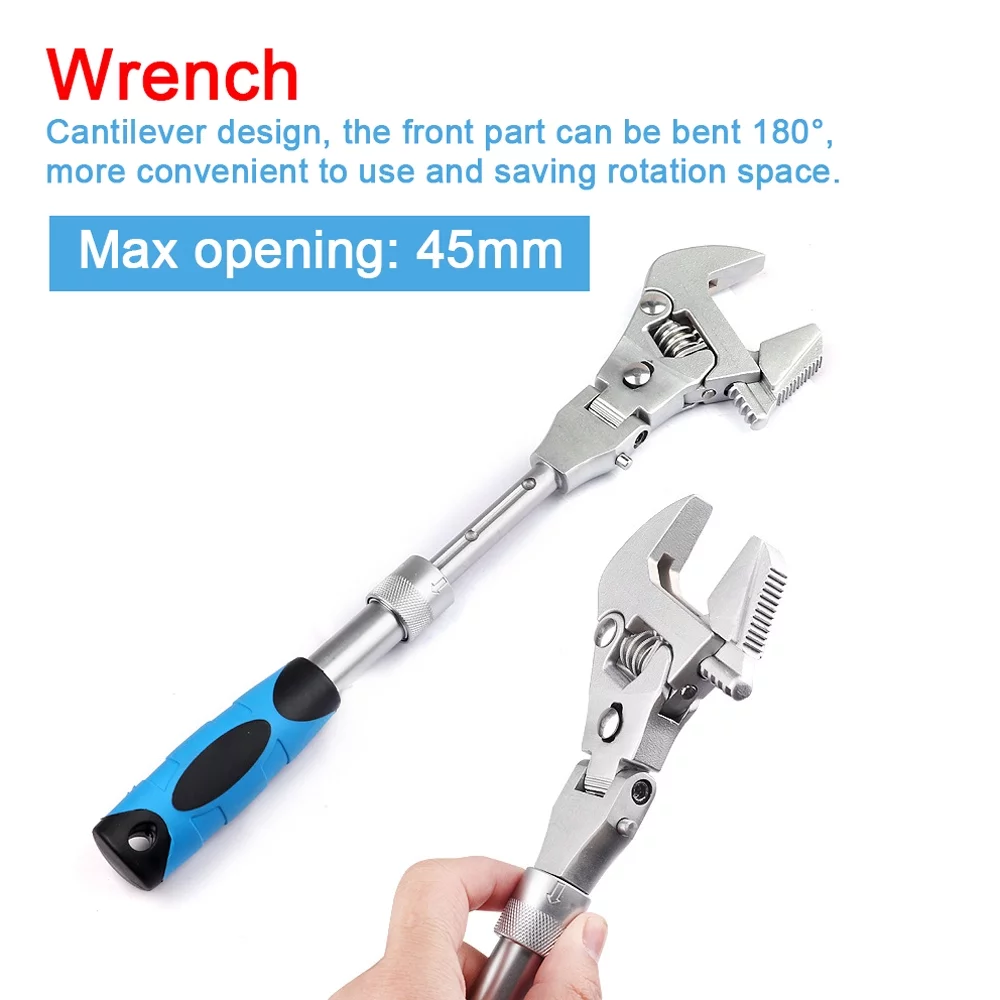 Tomshoo Versatile Ratchet Wrench with 180° Handle Perfect for Household Maintenance and Tight Spaces