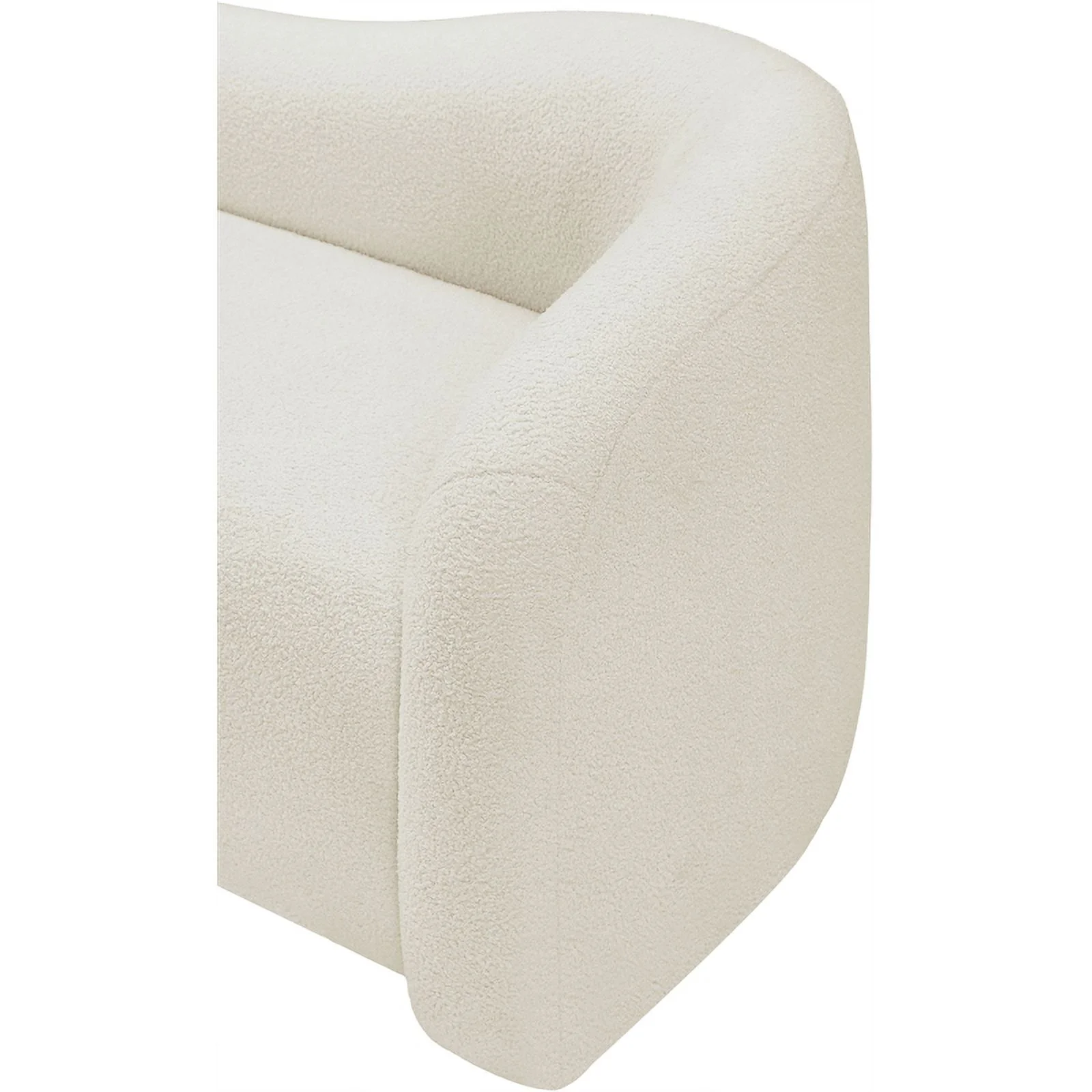 Meridian Furniture Kali Cream Faux Shearling Teddy Fabric Chair