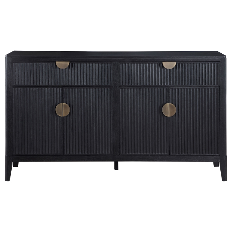 Pemberly Row 2-drawer Wood Sideboard Buffet with Storage Cabinet Black