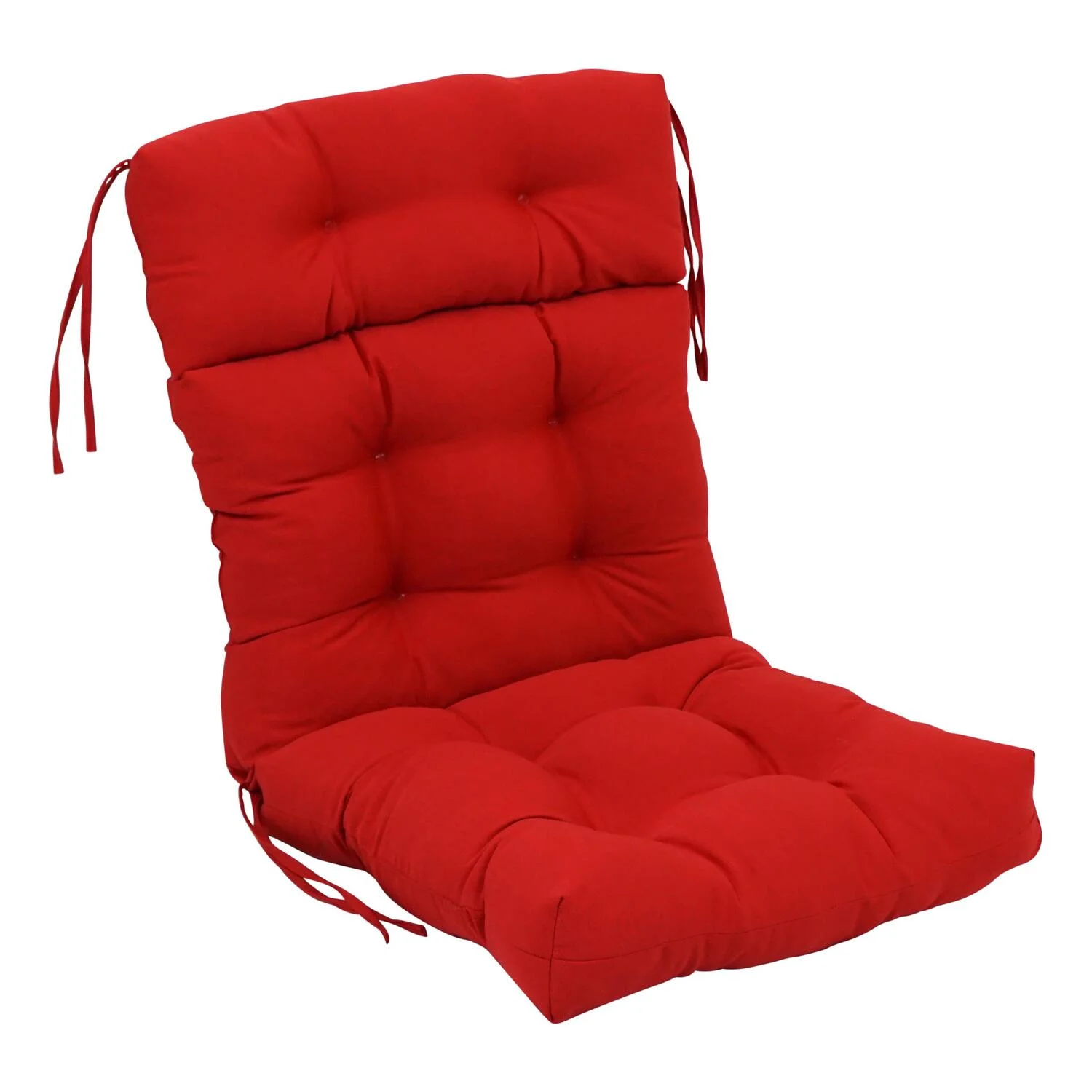 Blazing Needles  20 x 42 in. Solid Twill Tufted Chair Cushion, Red
