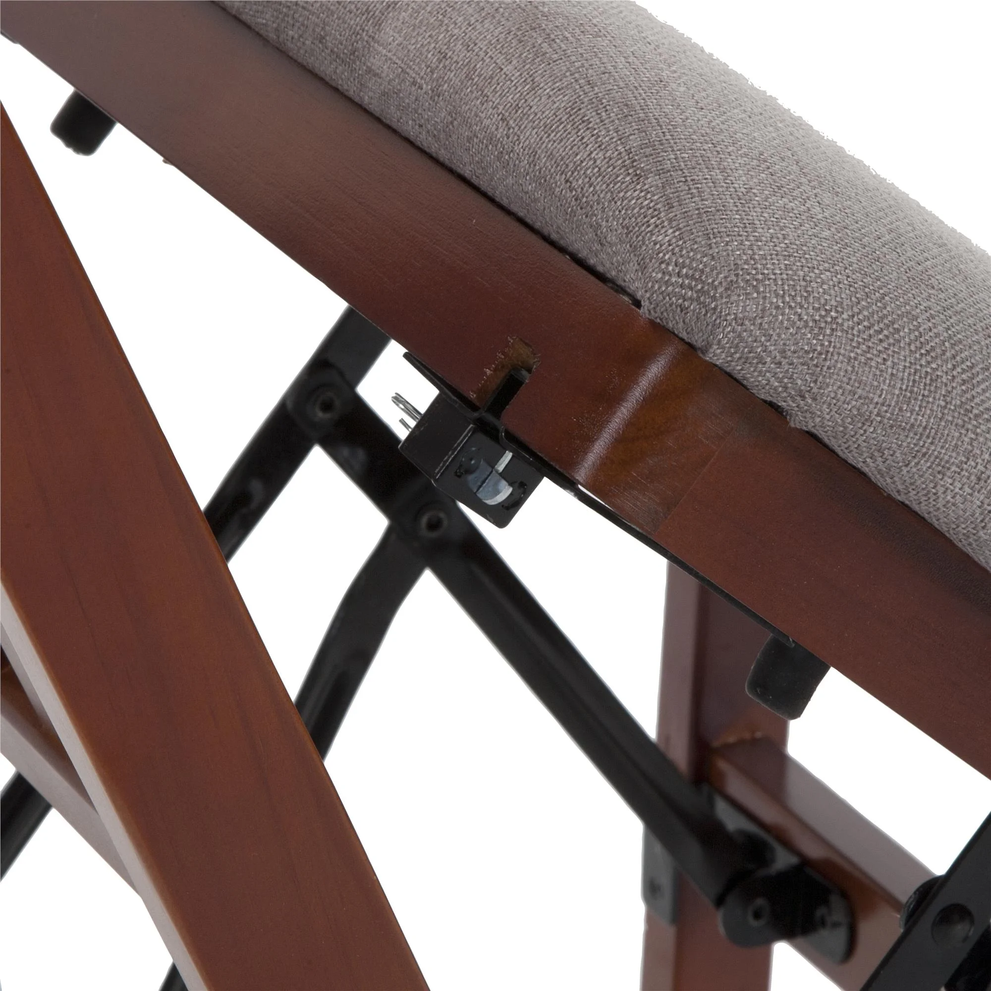 Queer Eye Oliver Mission Back Wood Folding Chair with Fabric Seat, Walnut Brown, 2-Pack