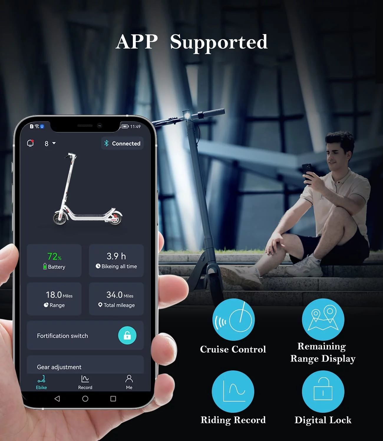 LEQISMART Electric Scooter, Electric Scooter for Adults with 9