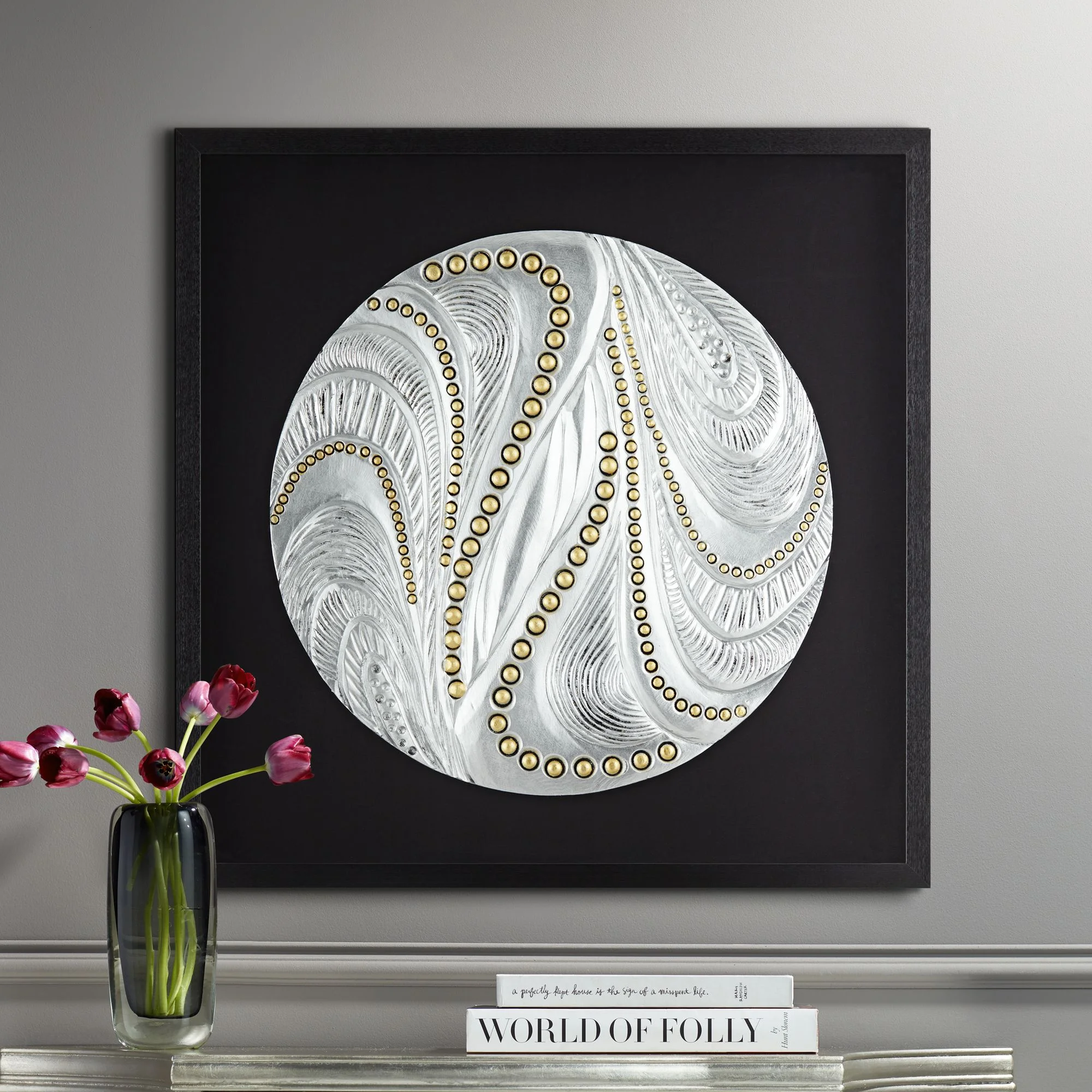 Dahlia Studios Silver and Gold Dot 31 1/2