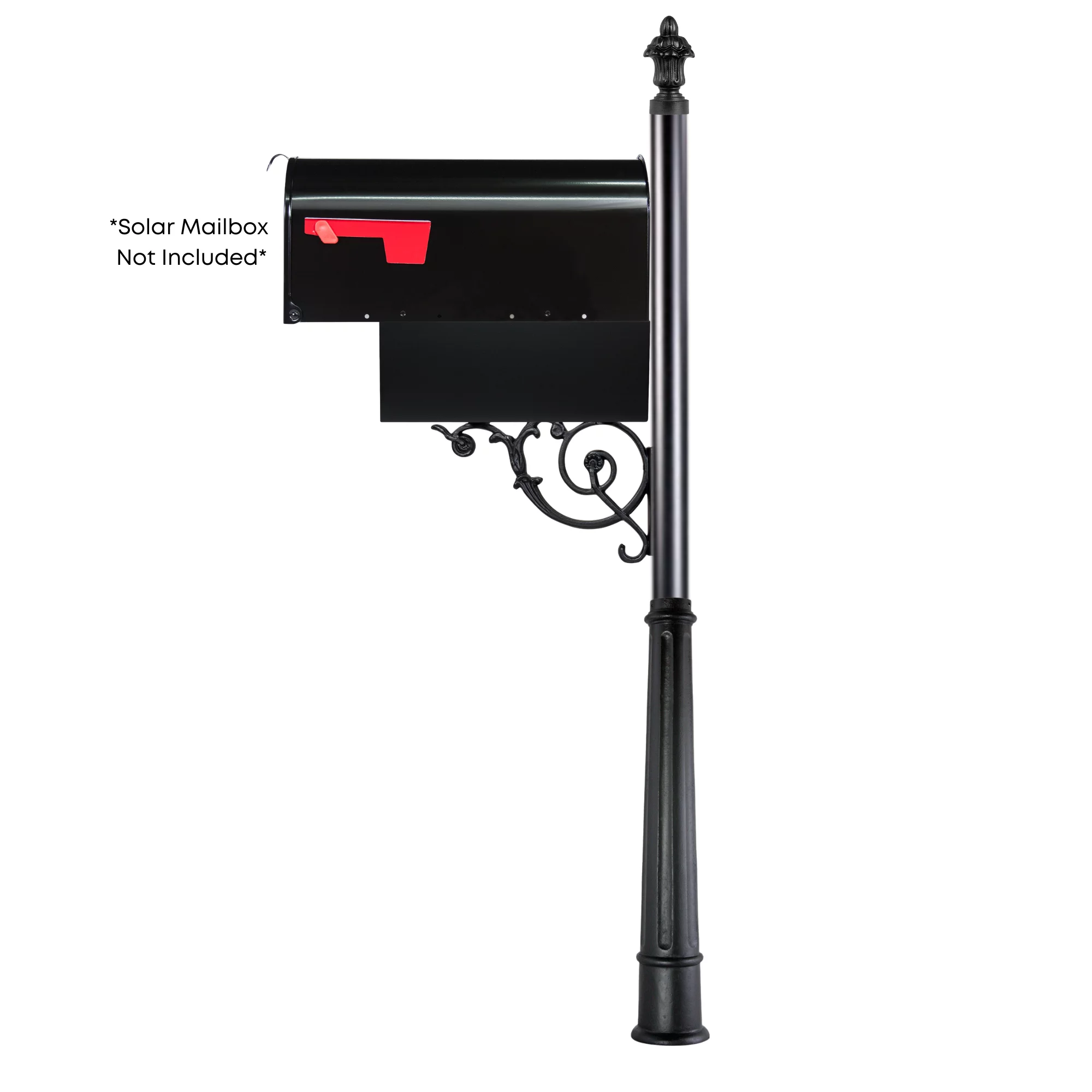 Contemporary Mailbox Post System With Standard Newspaper Holder, Mailbox Not Included