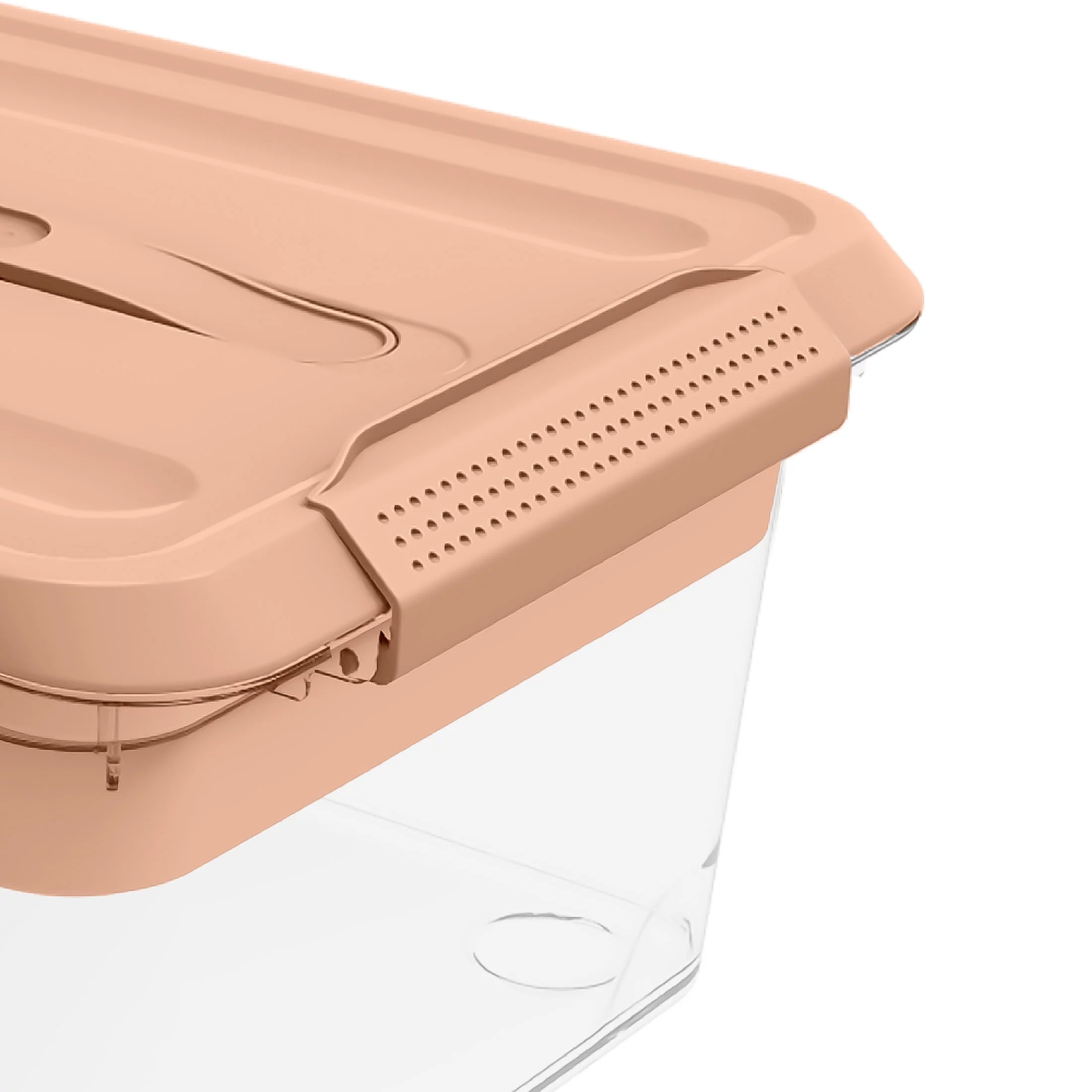 Pen + Gear 14.5-Quart Plastic Latch File Organizer Storage Box, Icy Peach, 1-Pack