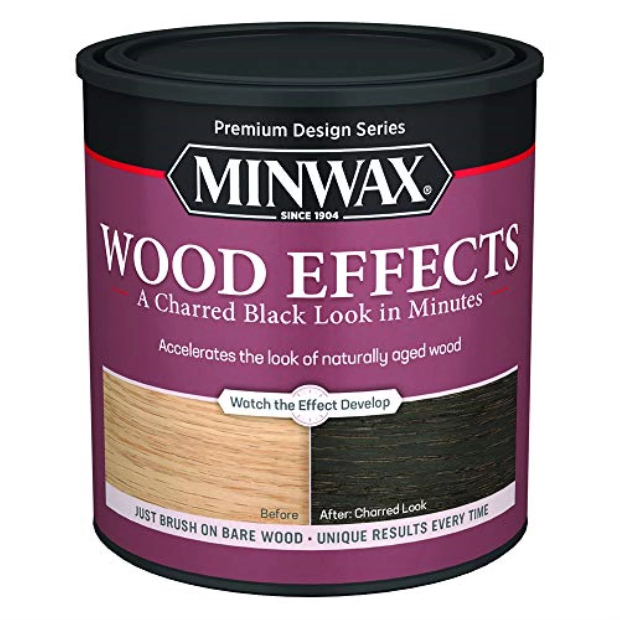 Minwax 404140000 Design Series Weathered Wood Accelerator, Charred Black, 1 Quart