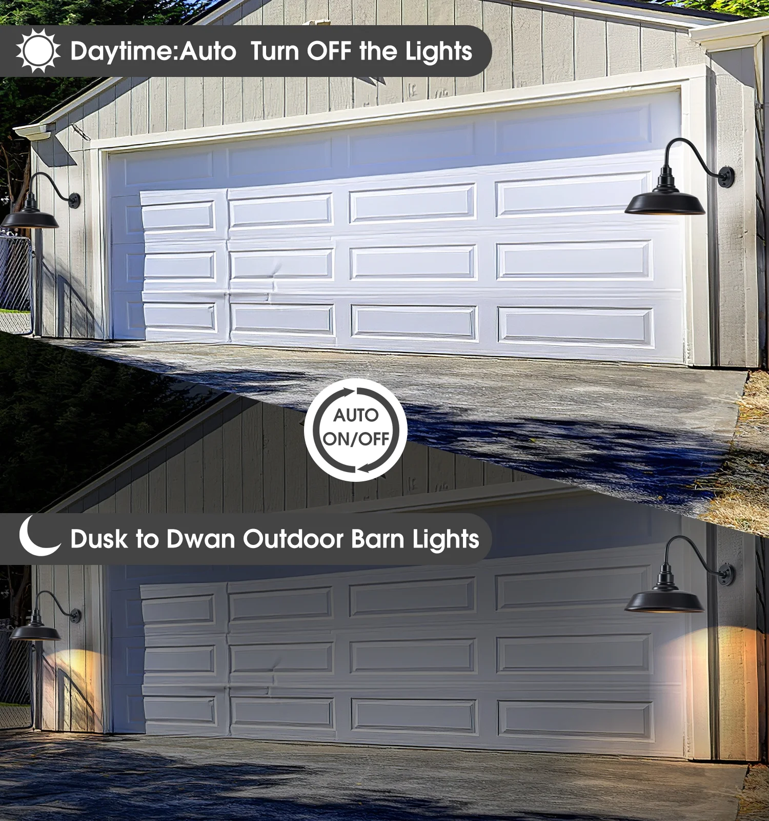 Gooseneck Barn Lights Outdoor - Dusk to Dawn,17