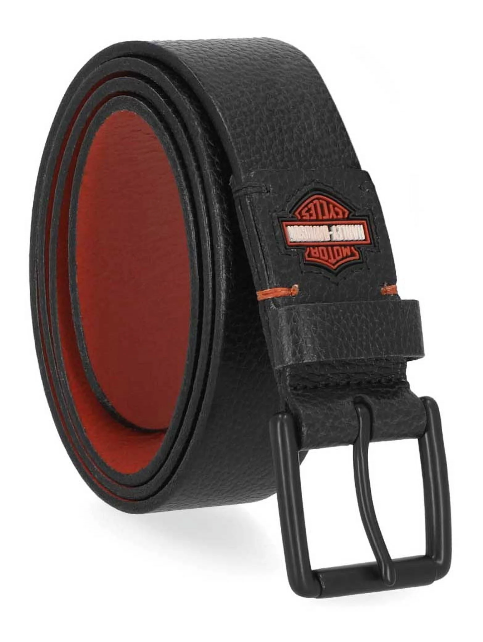 Harley-Davidson Men's Roller Buckle H-D Logo Genuine Leather Belt - Black (36), Harley Davidson