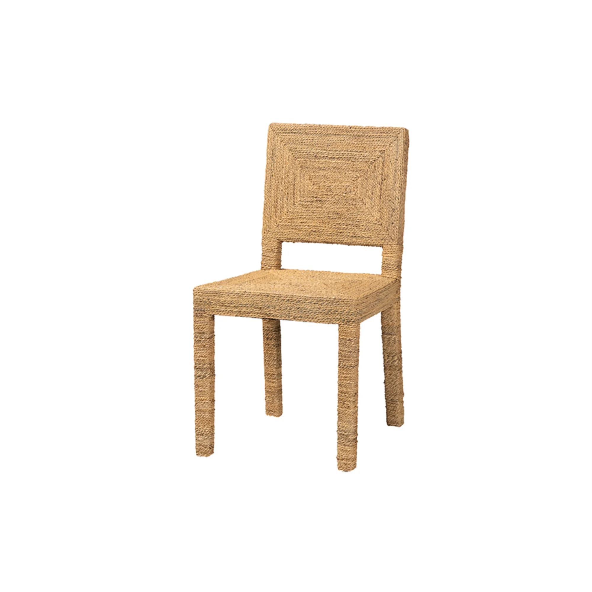 bali & pari Anfield Bohemian Natural Seagrass and Mahogany Wood Dining Chair