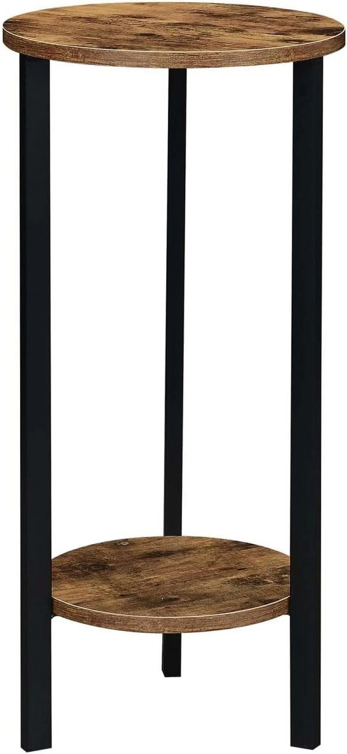 Graystone 31 Inch 2 Tier Plant Stand, Barnwood/Black