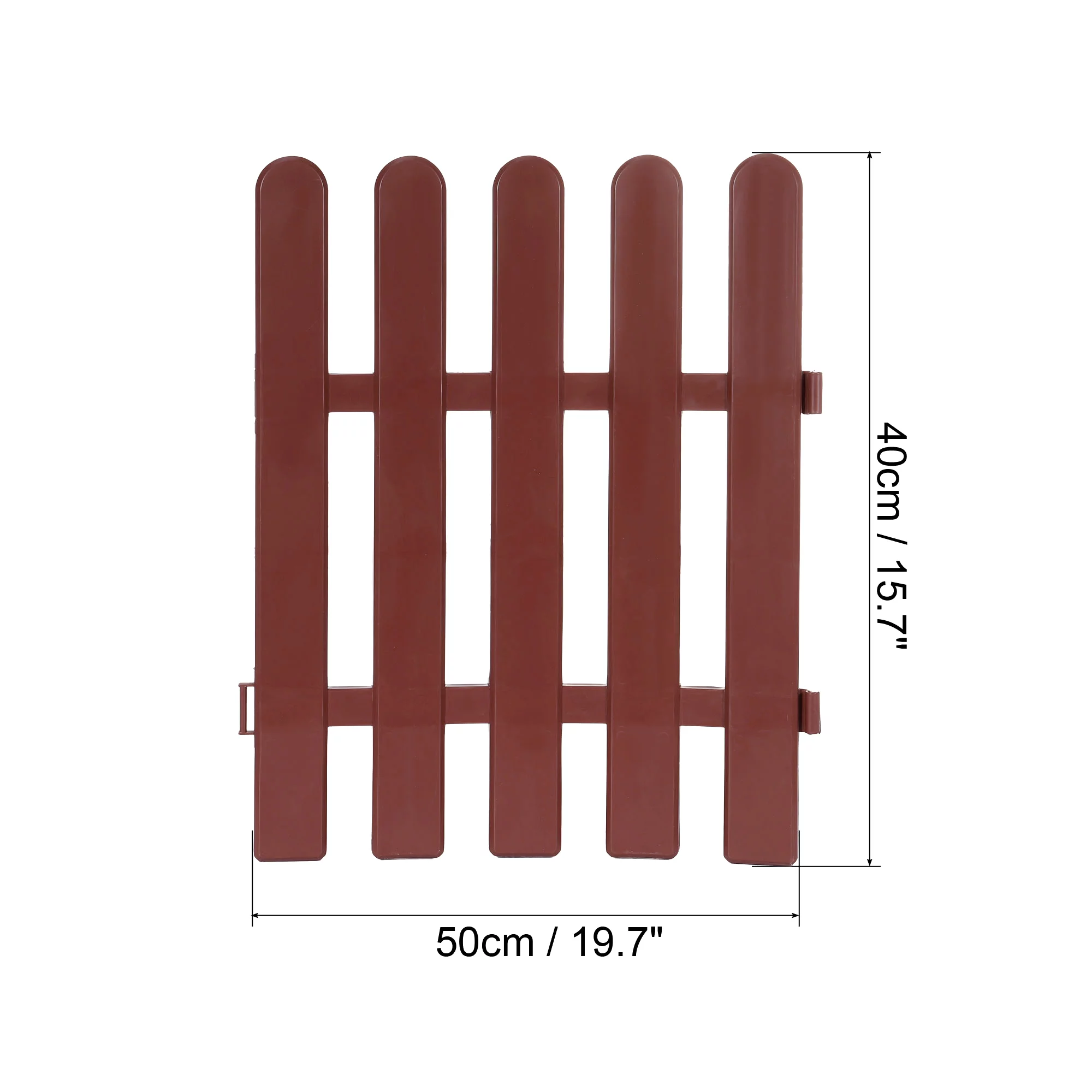 Uxcell 19.7x15.7 Inch Garden Edging Border Plastic Lawn Fence Decorative Fencing, Brown 4 Pack