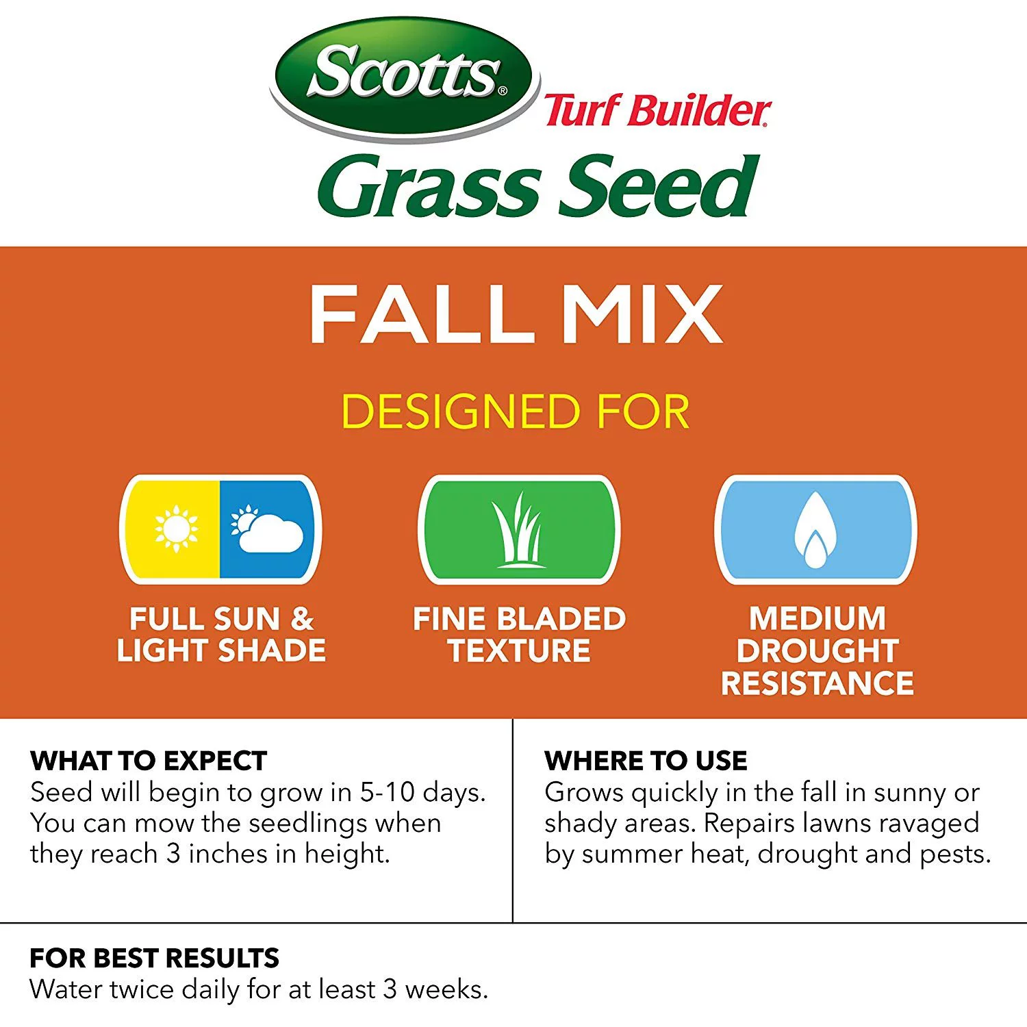 Scotts Turf Builder Grass Seed - Fall Mix, 15-Pound Not Sold in Louisiana