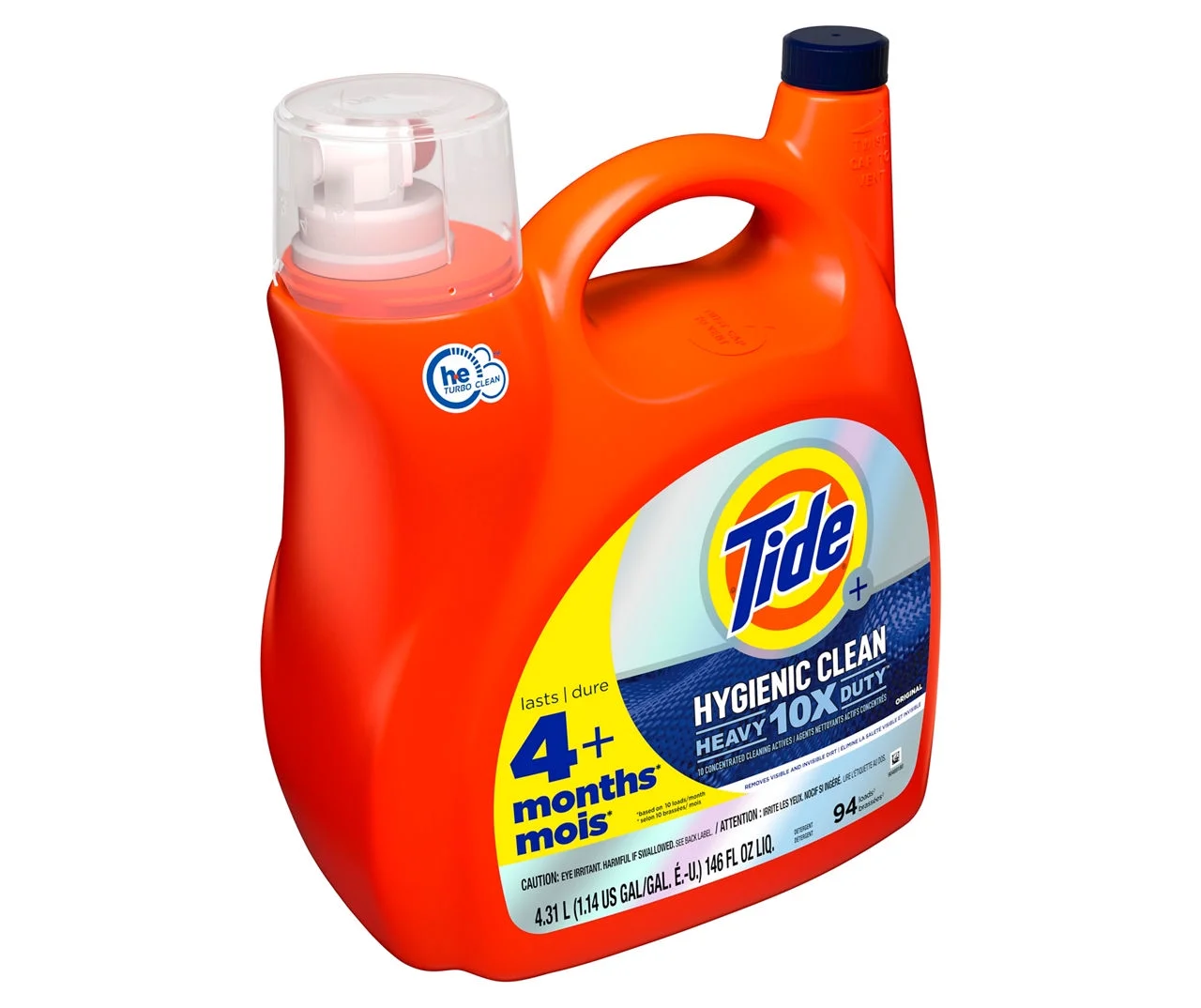 Tide Hygienic Clean Heavy 10x Duty Liquid Laundry Detergent, 146 Oz.