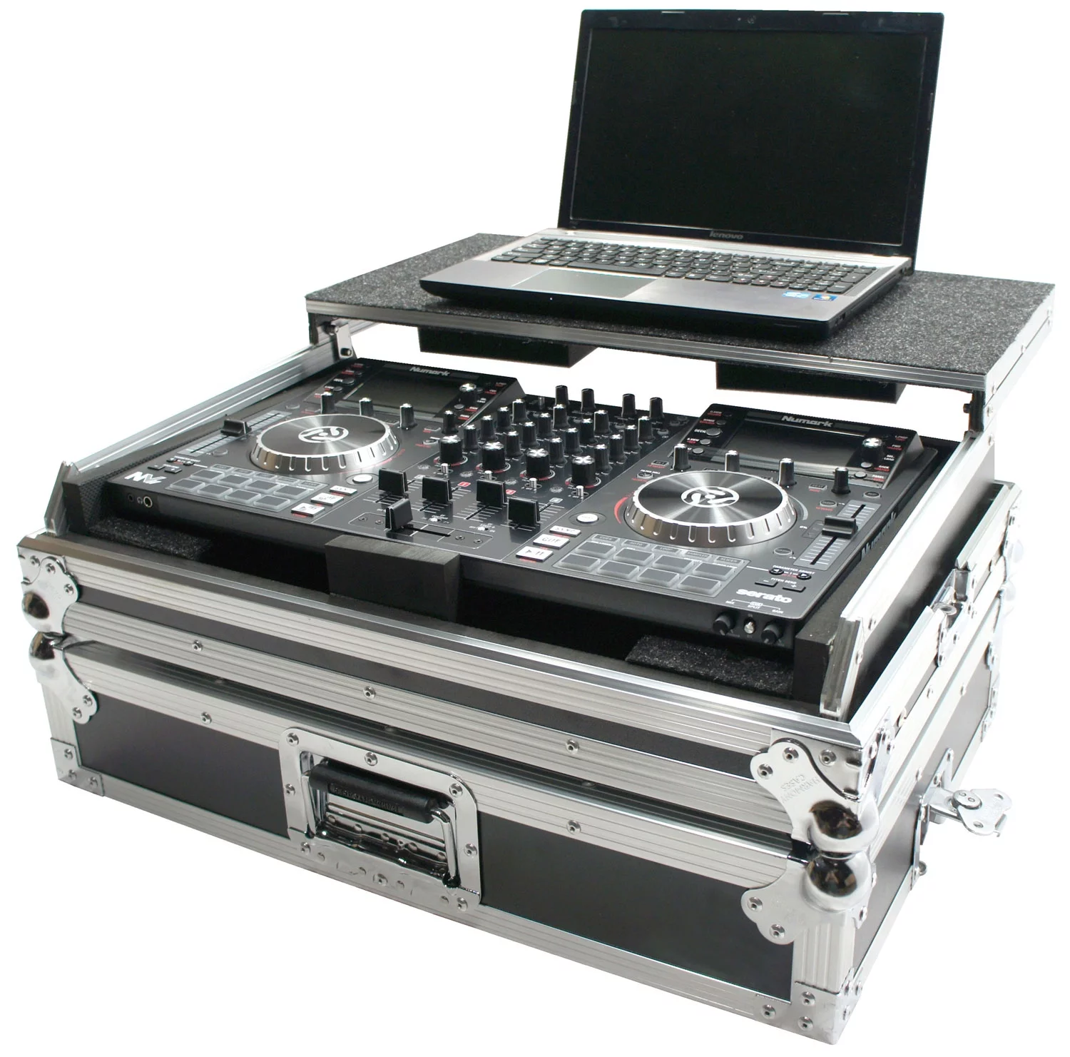 Harmony DJ Case HCNVLT Flight Glide Laptop Stand Road DJ Case Numark NV II
