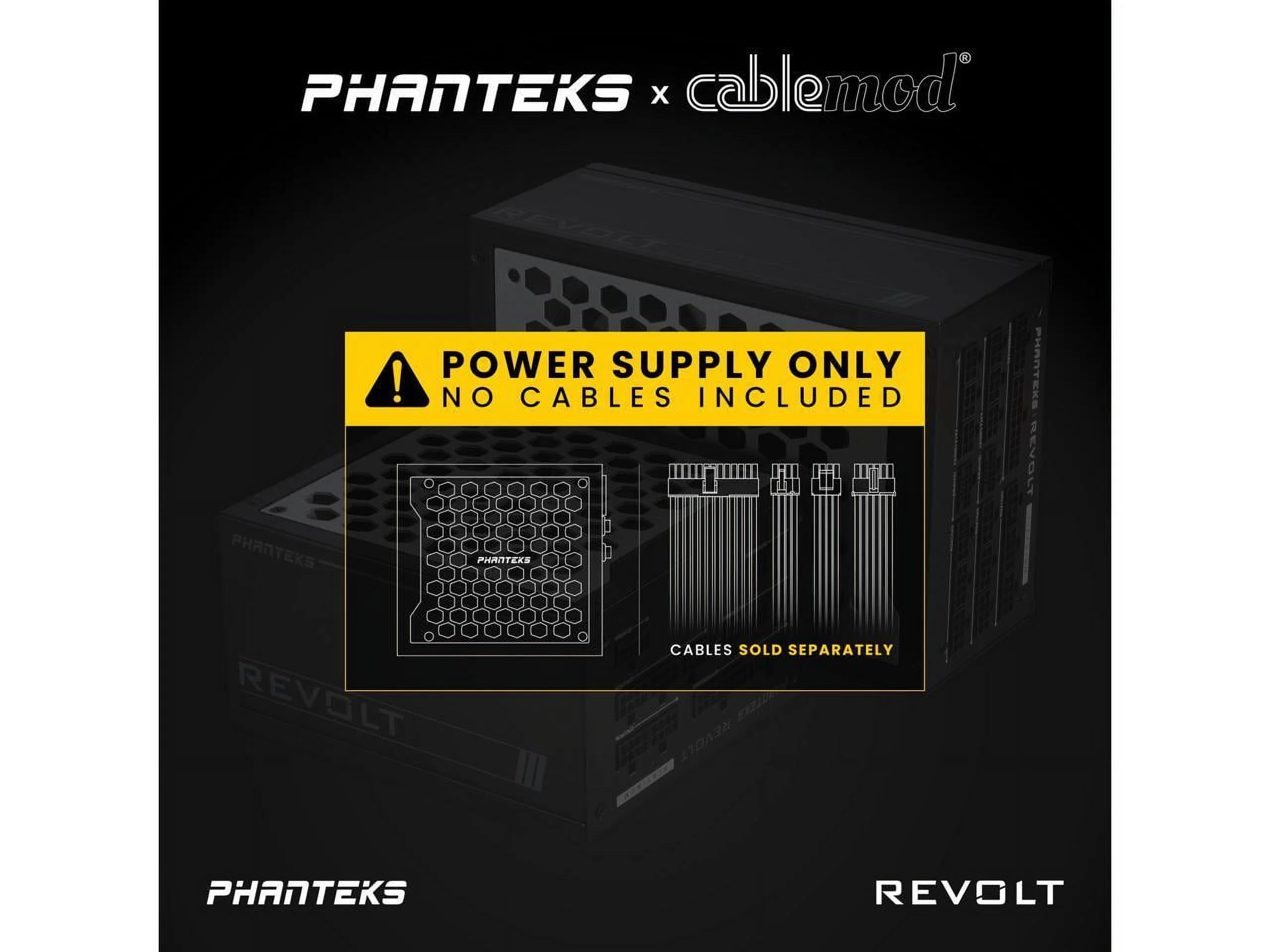 Phanteks Revolt 1600W 80PLUS Titanium, ATX 3.0, PCIe 5.0, Fully Modular, Cable-less, Power Supply Unit Only (cables sold separately), Black