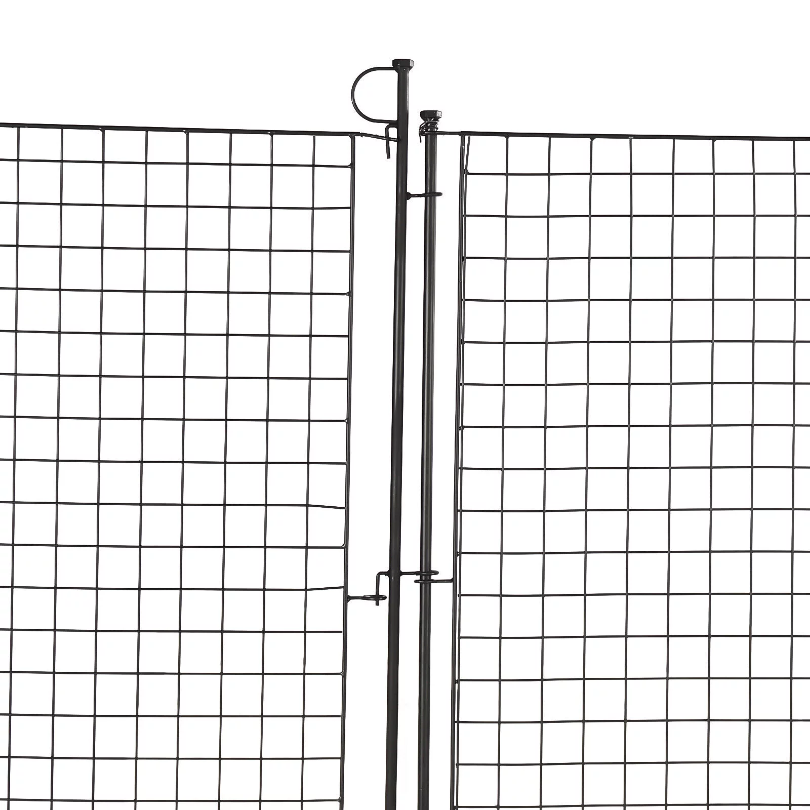Miumaeov Garden No Dig Metal Garden Fence with Metal Gate Bundle Barrier 4 Panels+1 Gate
