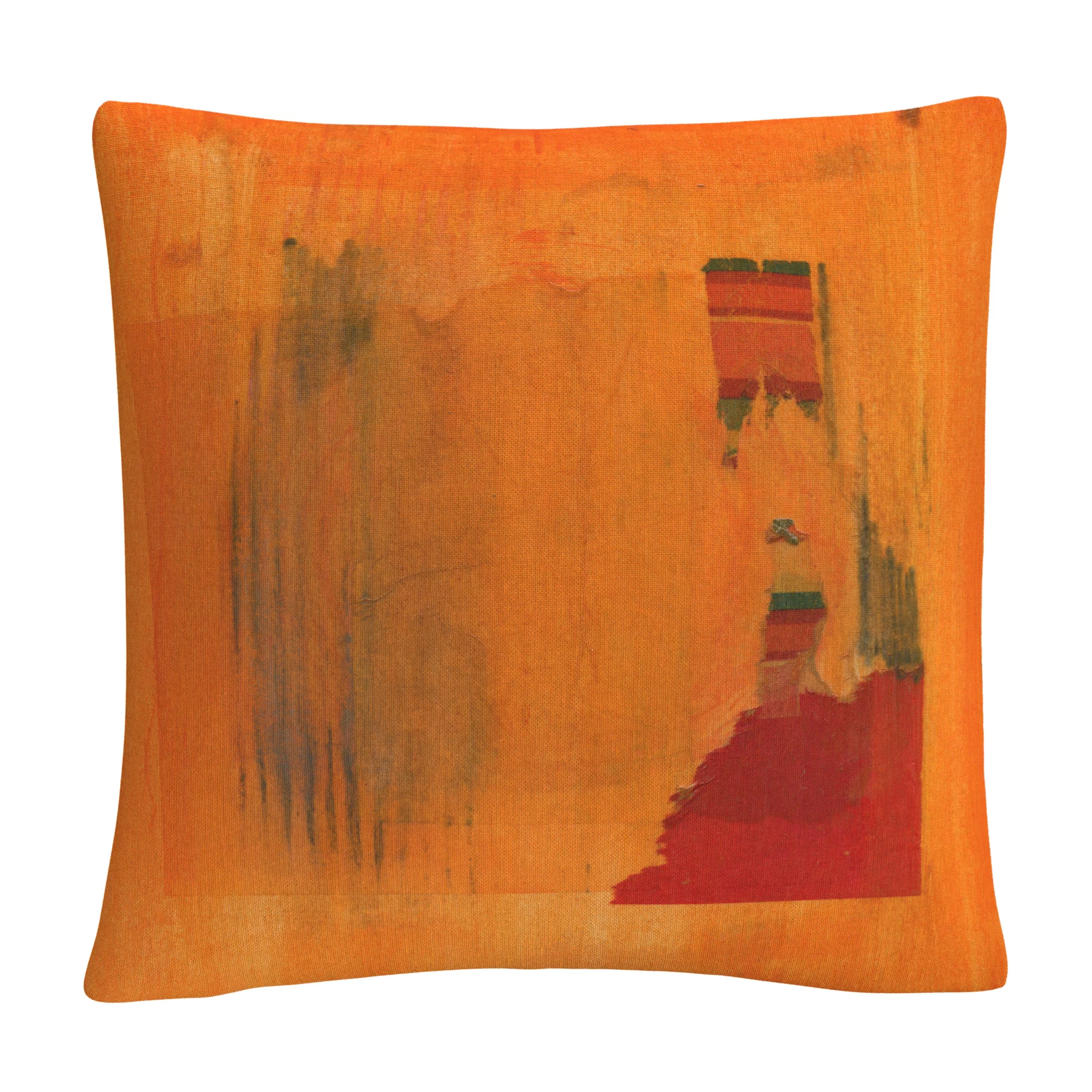 Orange Vector' Colorful Shapes Line Composition By Anthony Sikich 16 X 16 Decorative Throw Pillow