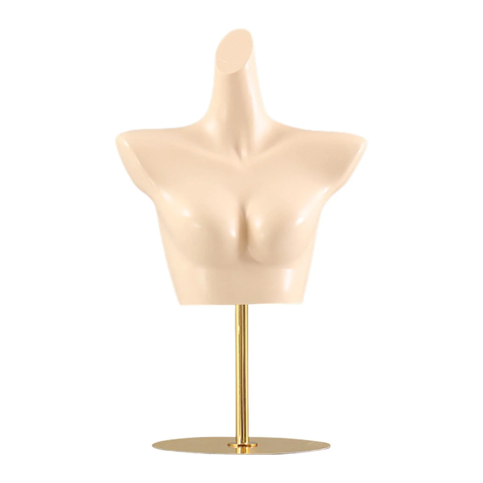 Abbraccia Female Mannequin Torso Bra Display Mannequin Manikin Underwear Display Stand Women Body Form for Countertop Show Retail Store Skin Gold Stand