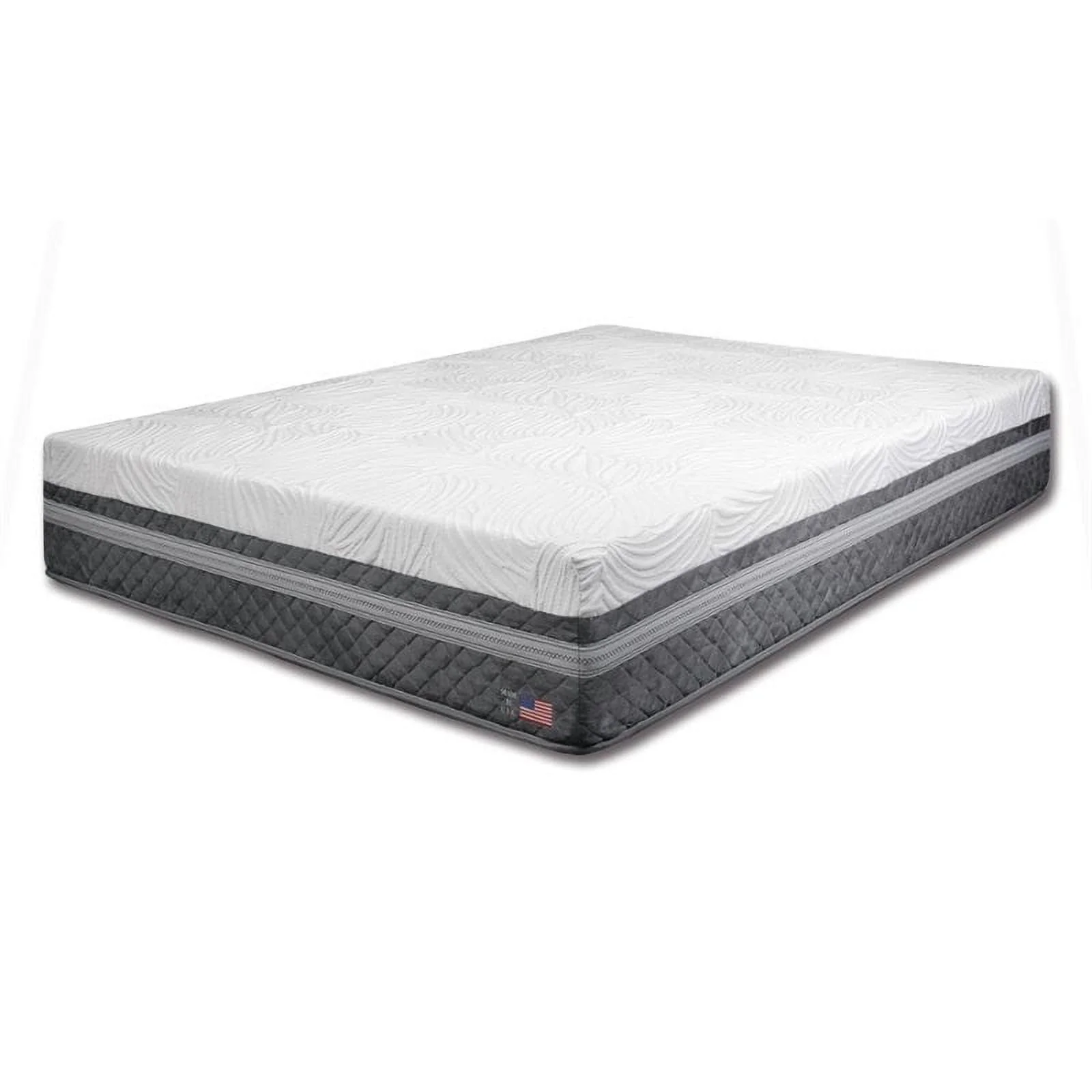 Furniture of America Lucan Fabric Cal King Gel Memory Foam Mattress in Gray