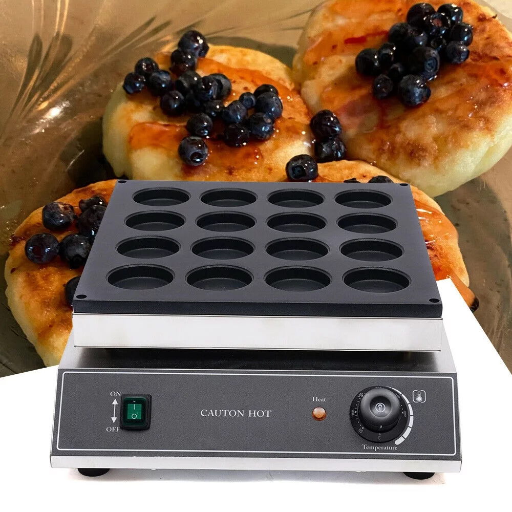 Fichiouy 16 Holes Waffle Maker Electric Red Bean Pancake Cake Bake Machine Nonstick Stainless 1700W