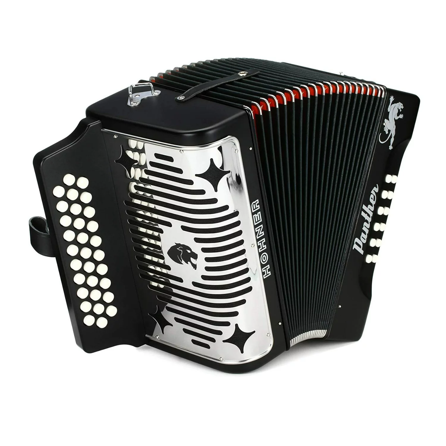 Hohner Accordion 3100FB Panther 3-Row Diatonic Accordion with Hohner AGB Gig Bag