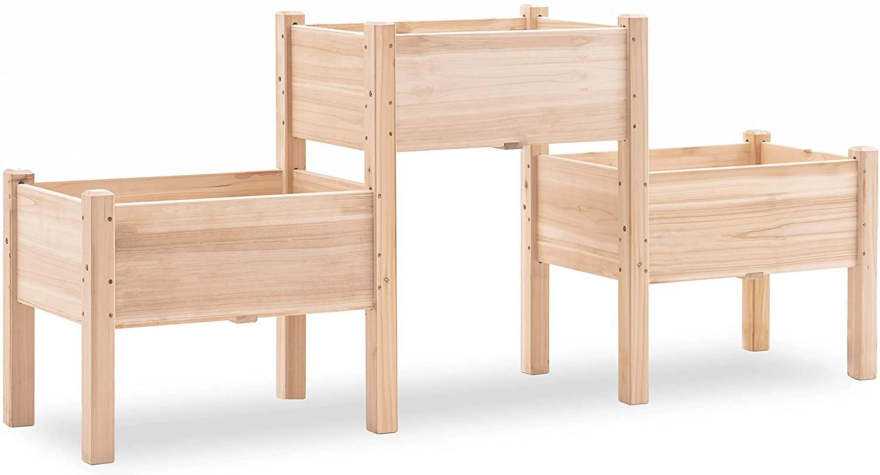 Garden Bed, 3 Tier Outdoor Wood Elevated Planter Box Kit, Raised Garden Boxes for Vegetables, Herb and Flowers, 72