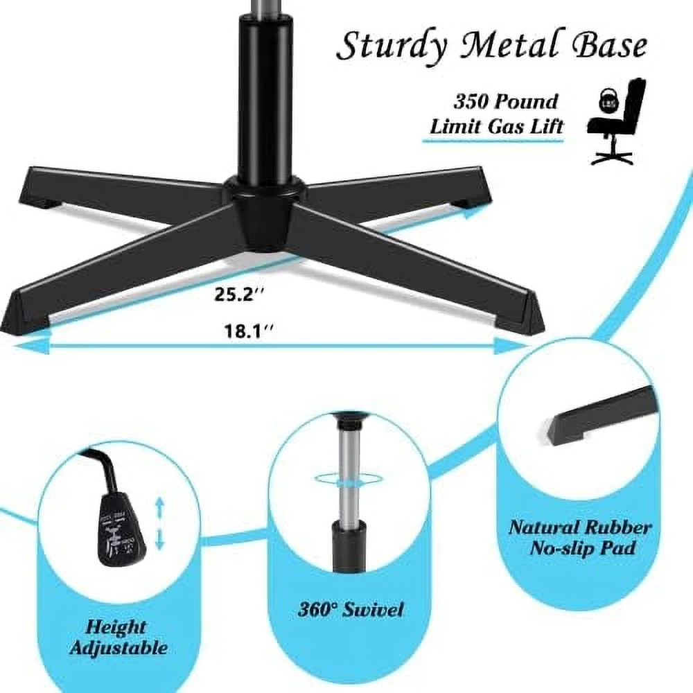 TJCGDTY High Back Armless Office Desk Chair No Wheels  PU Leather Cross Legged Office Chair  Wide Seat Home Office Desk Chairs  Adjustable Swivel Vanity Task Computer Chair (Beige)