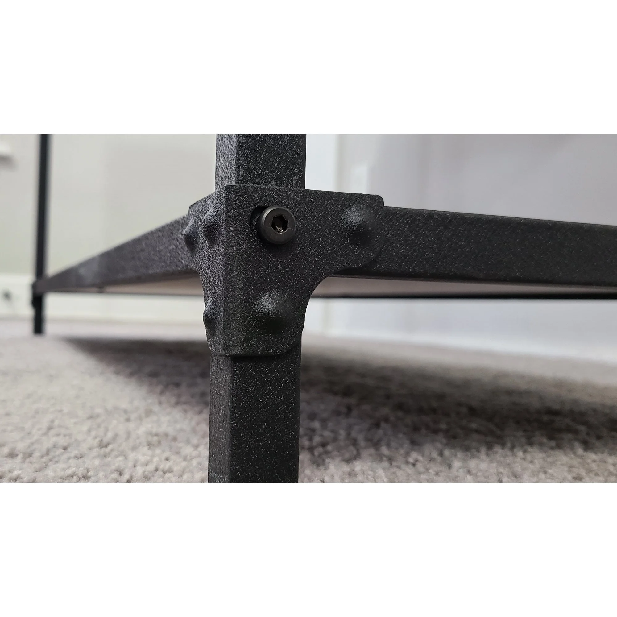 eHemco 5 Tier Rustic Design Bookcase with 2 Drawers, 68.5 Inches, Black Base